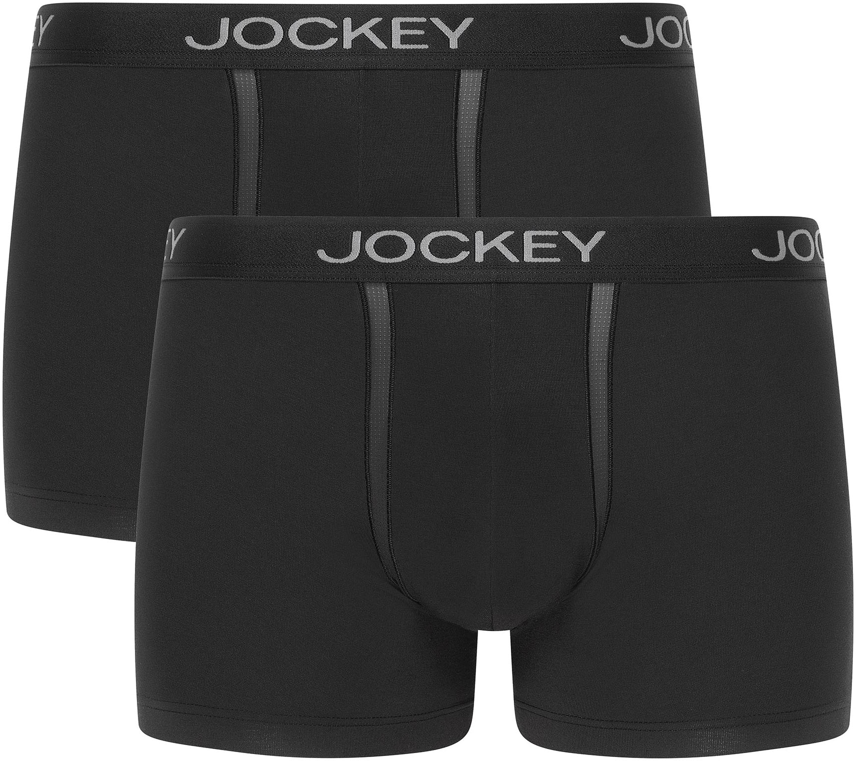 JOCKEY Herren Trunk "Chafe Proof Pouch", Gr. XL, schwarz, Microfaser, Obermaterial: 94% Modal, 6% Elasthan, unifarben, Unterhosen, mittlere Bundhöhe,