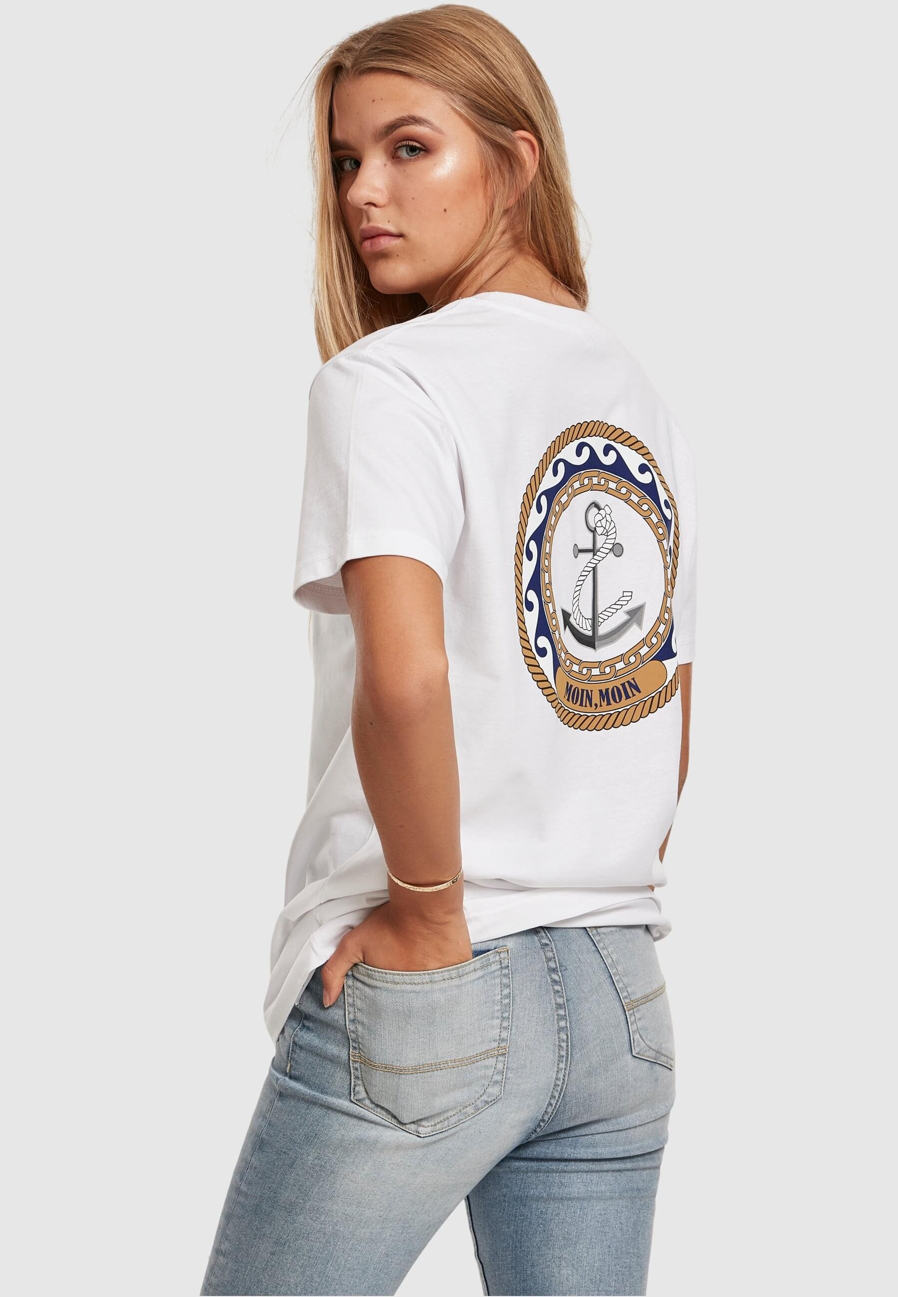 MisterTee Kurzarmshirt »MisterTee Damen Ladies Moin Moin Tee«, (1 tlg.)