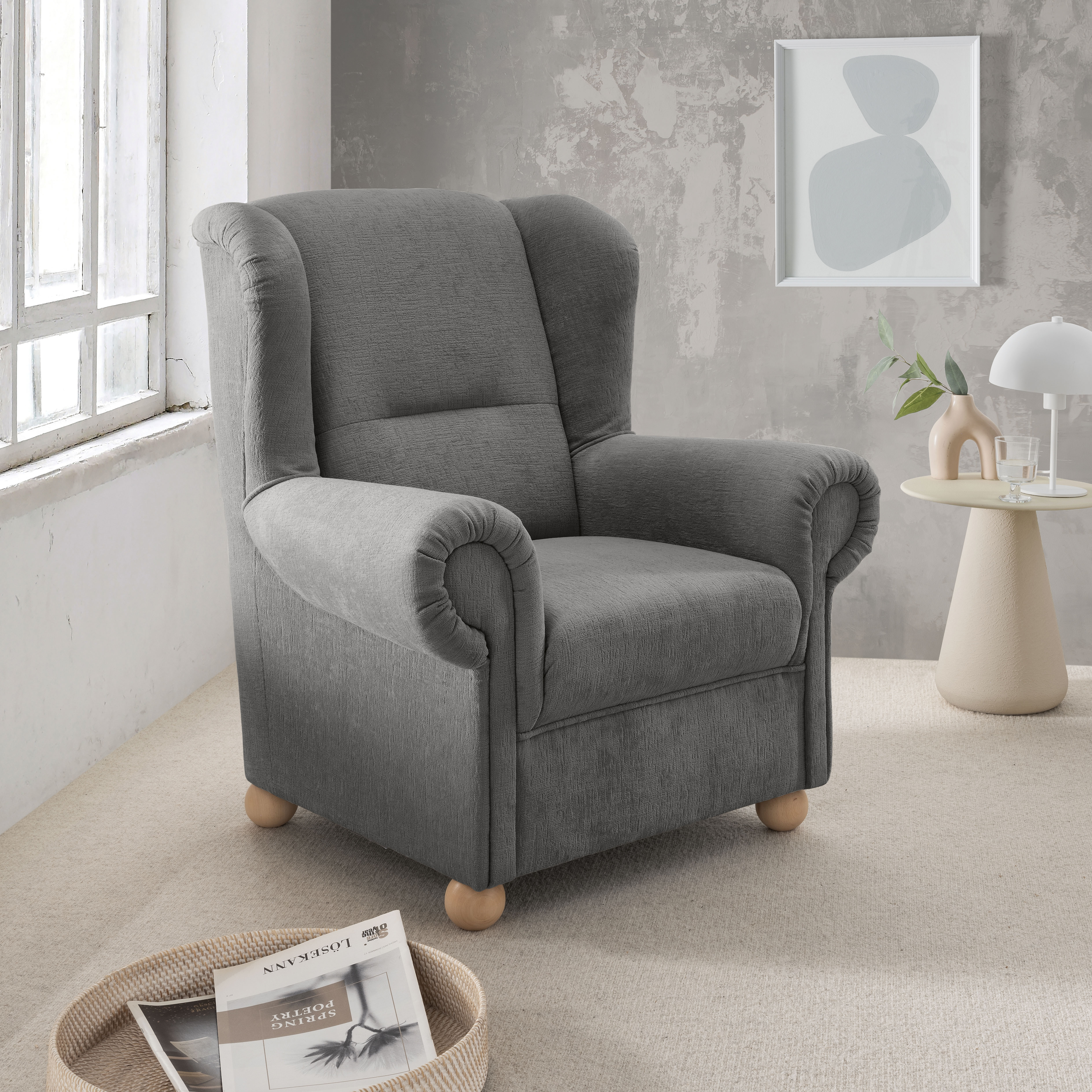 Home affaire Ohrensessel "Torello Relaxsessel, toller Sitzkomfort, Breite 92cm, hohe Rückenlehne" 1 Stk. tlg.