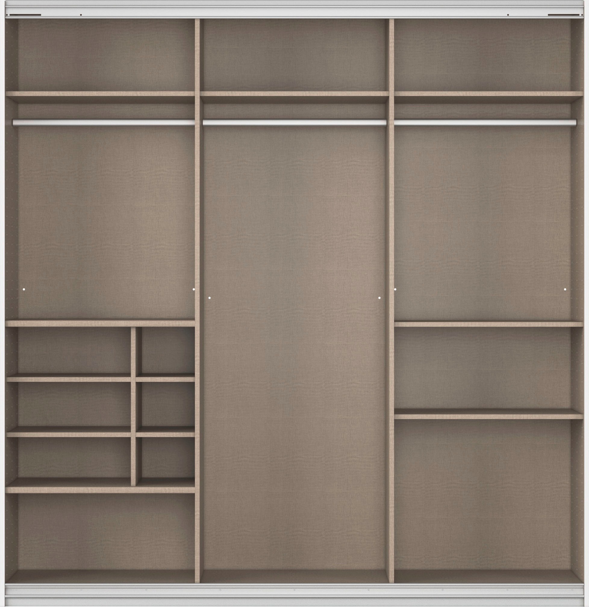 rauch Schwebetürenschrank »Kleiderschrank Schrank Garderobe Wäscheschrank TOMA mit Passepartout«, inkl. Regaleinsatz sowie zusätzlichen Einlegeböden MADE IN GERMANY