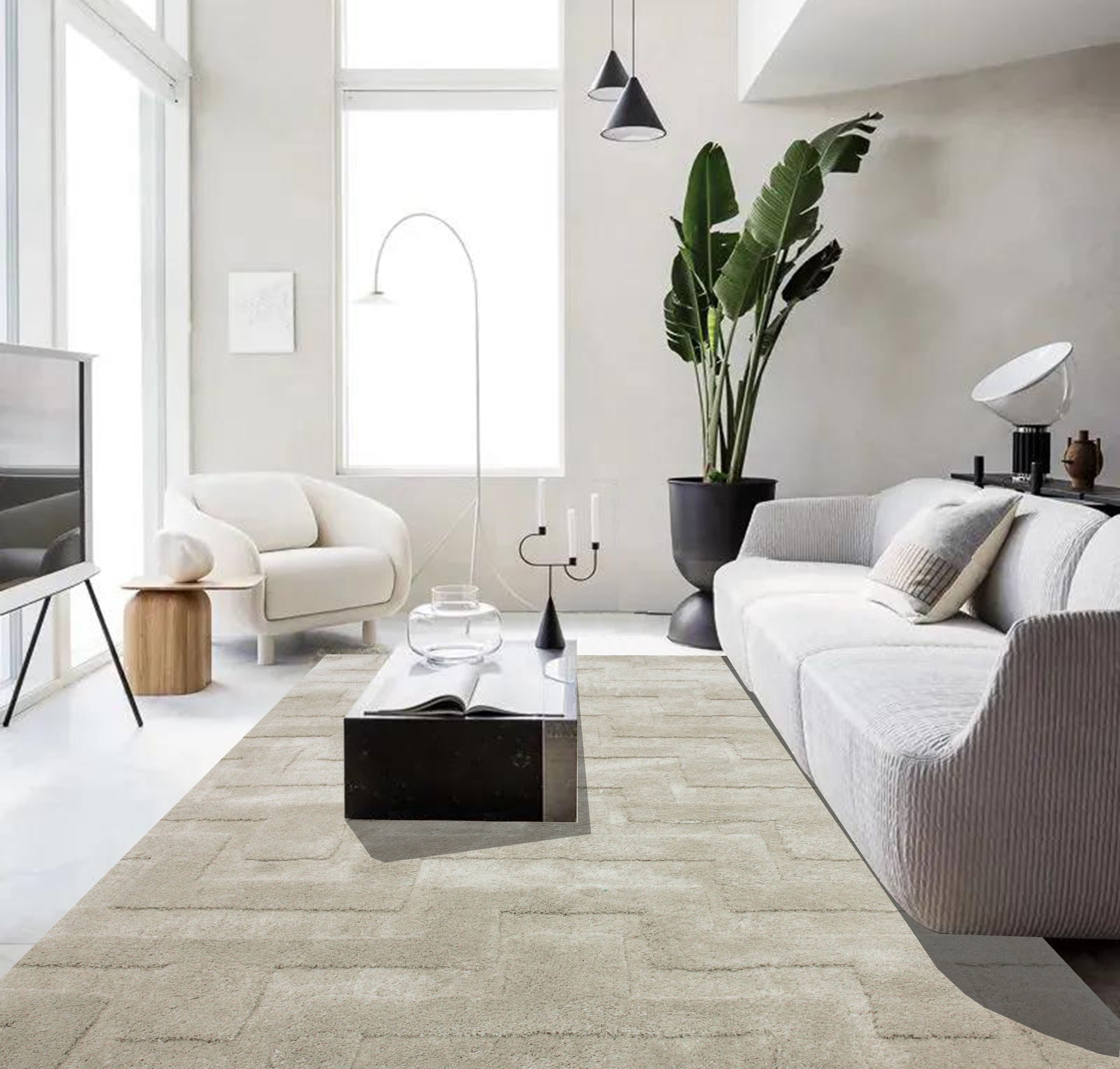 LeGer Home by Lena Gercke Hochflor-Teppich »Jolina«, rechteckig, Shaggy Teppiche, Hoch-Tief-Struktur, Wohnzimmer, Schlafzimmer