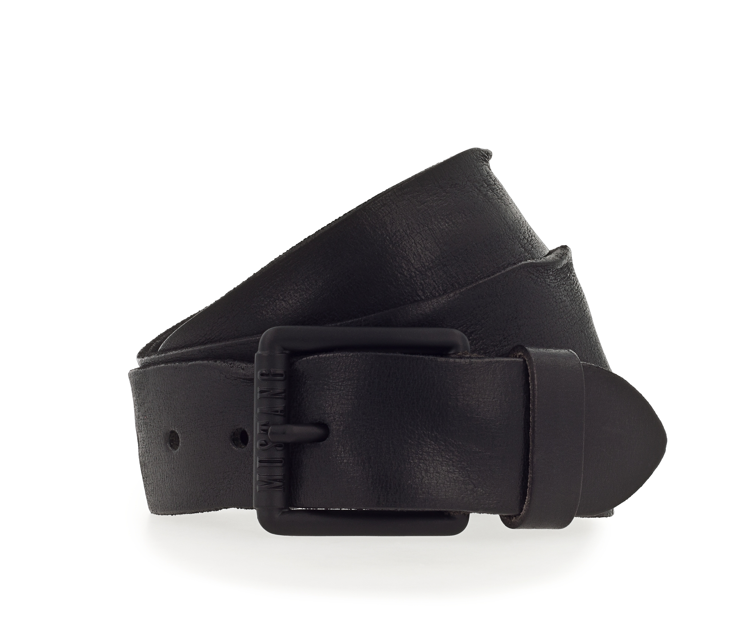 MUSTANG Ledergürtel, gefinishtes Vollleder in Used-Optik, geschwärzte Schna günstig online kaufen