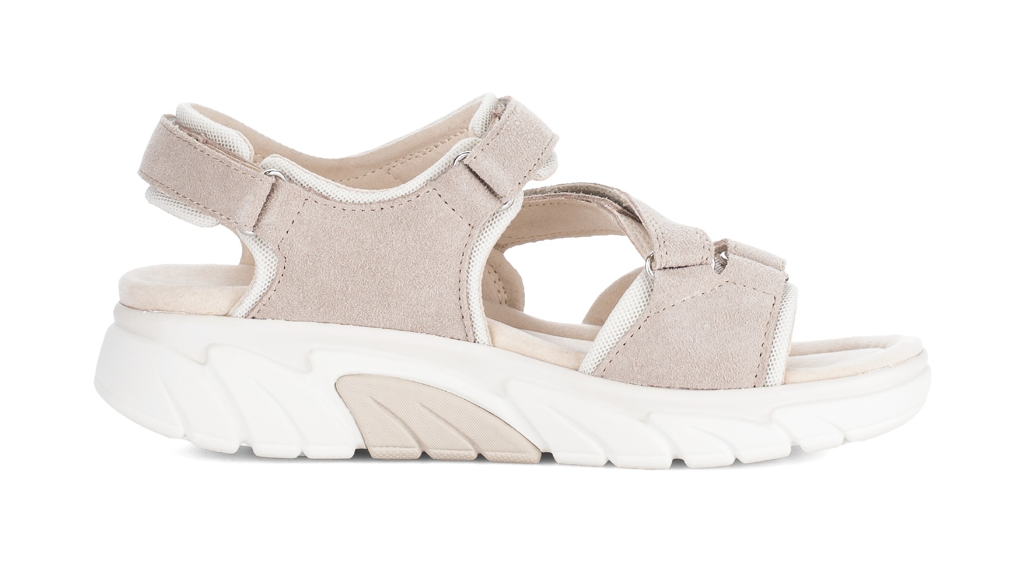 rollingsoft Sandalette  Keilabsatz, Riemchensandale mit Lochmuster und Ziernähten, G-Weite