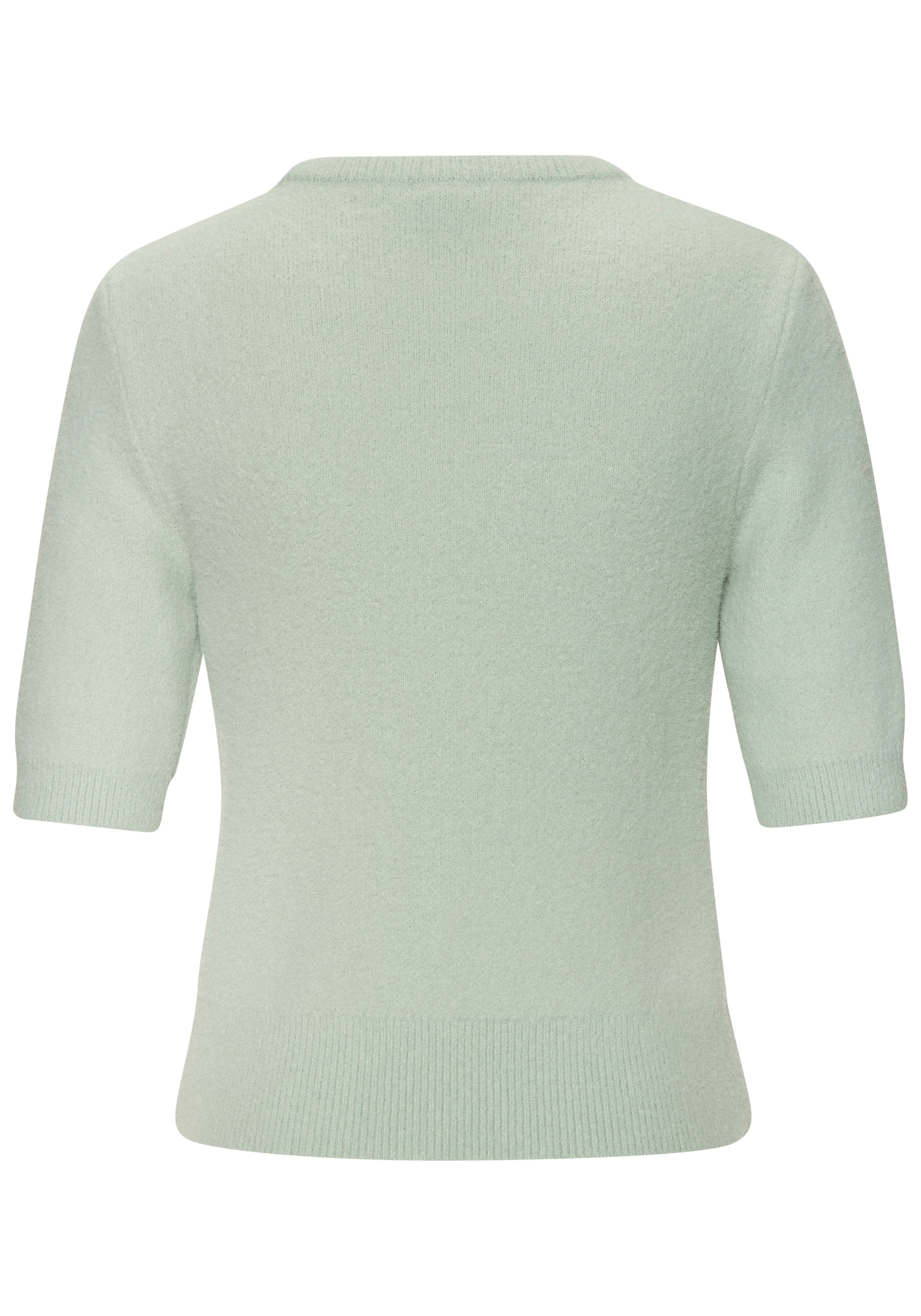 LASCANA Kurzarmpullover, flauschiger Strickpullover, figurnaher Schnitt