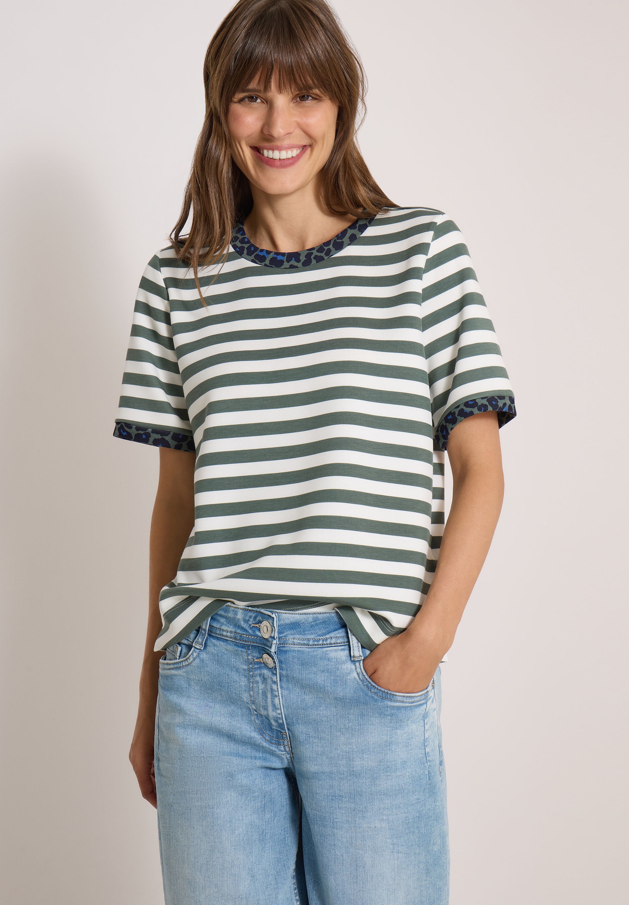 Cecil T-Shirt aus softem Materialmix