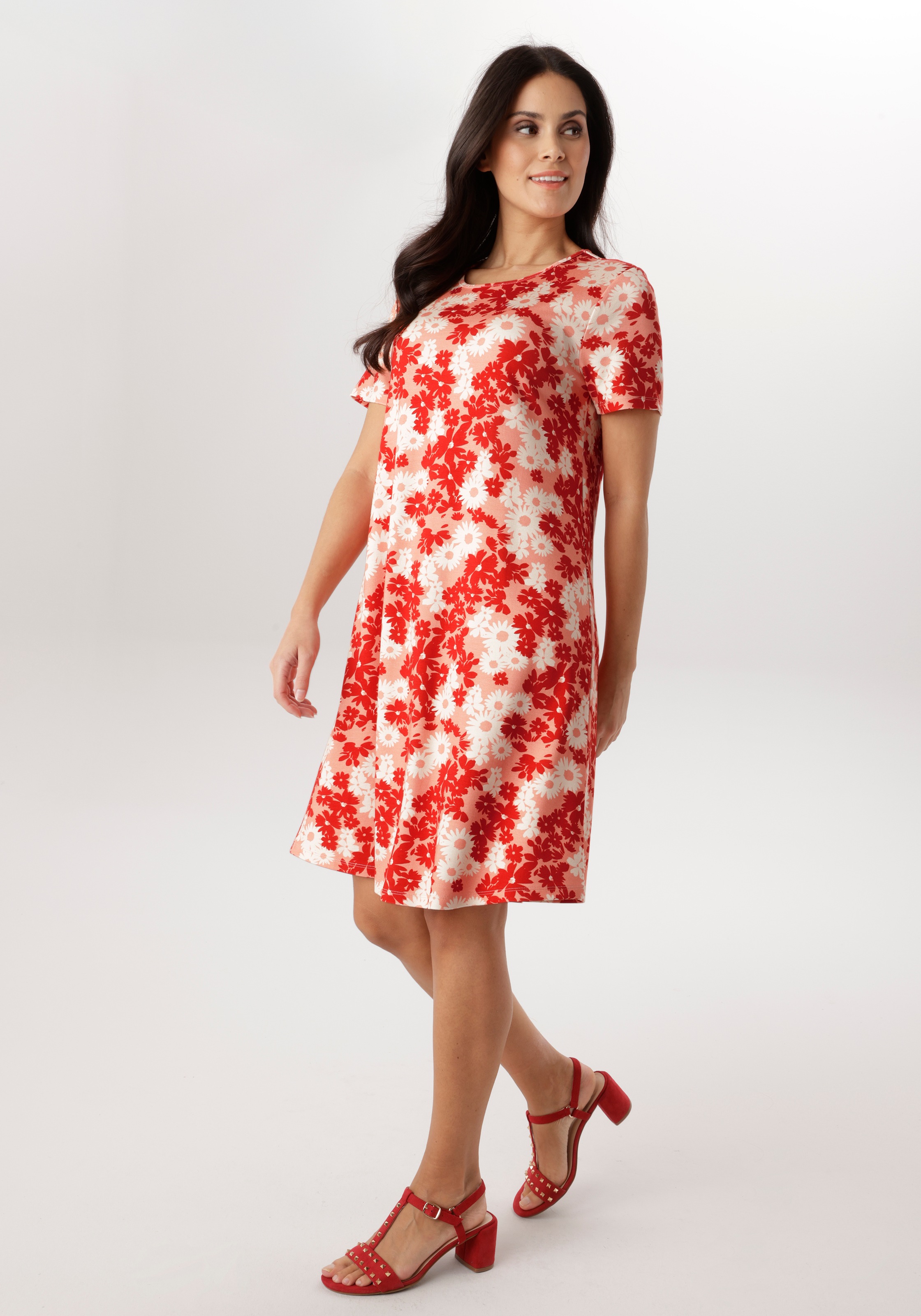 Selected Aniston Jersey Dress Pink/Red/White Size 46 3