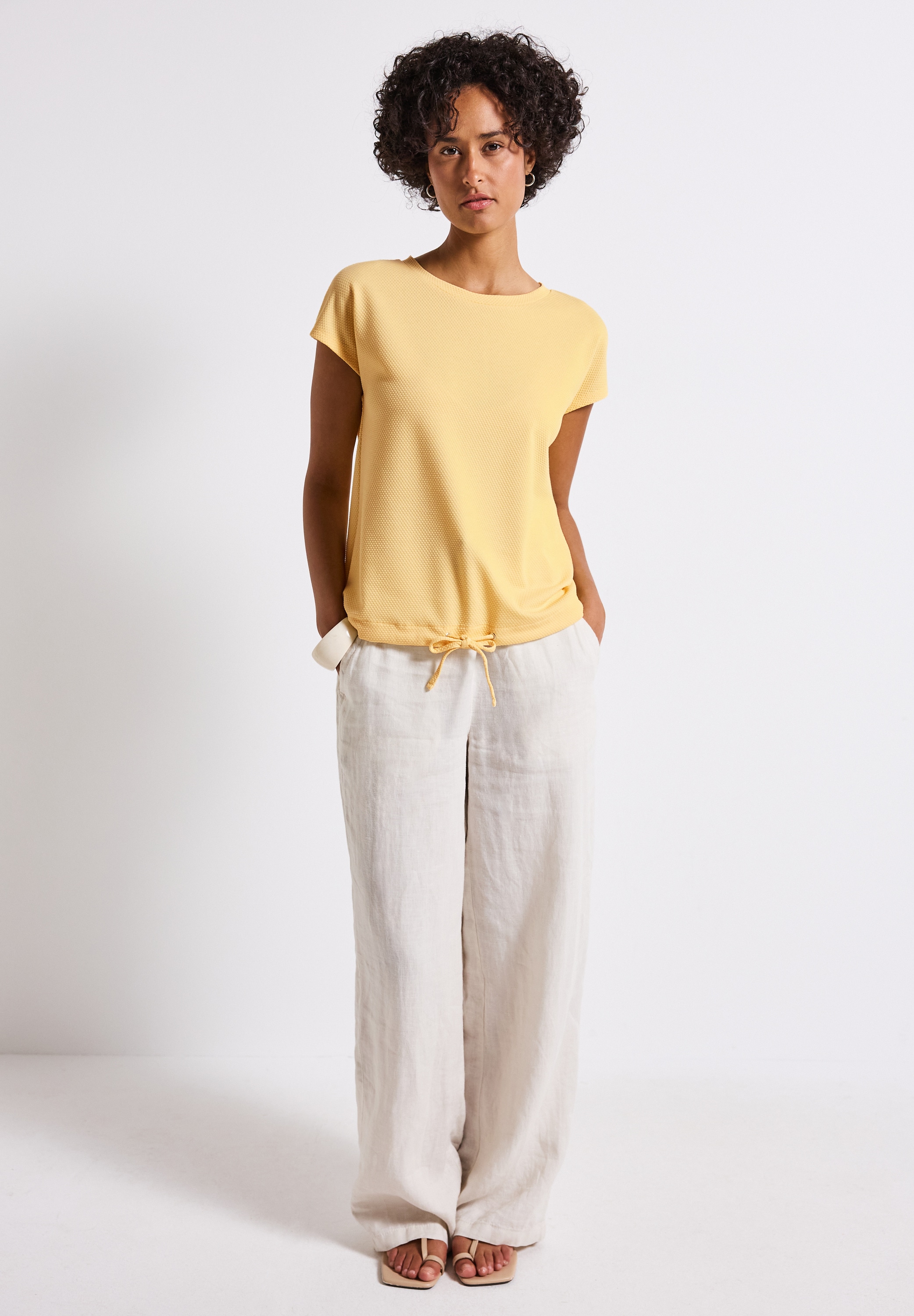 STREET ONE T-Shirt, mit Tunnelzug am Saum