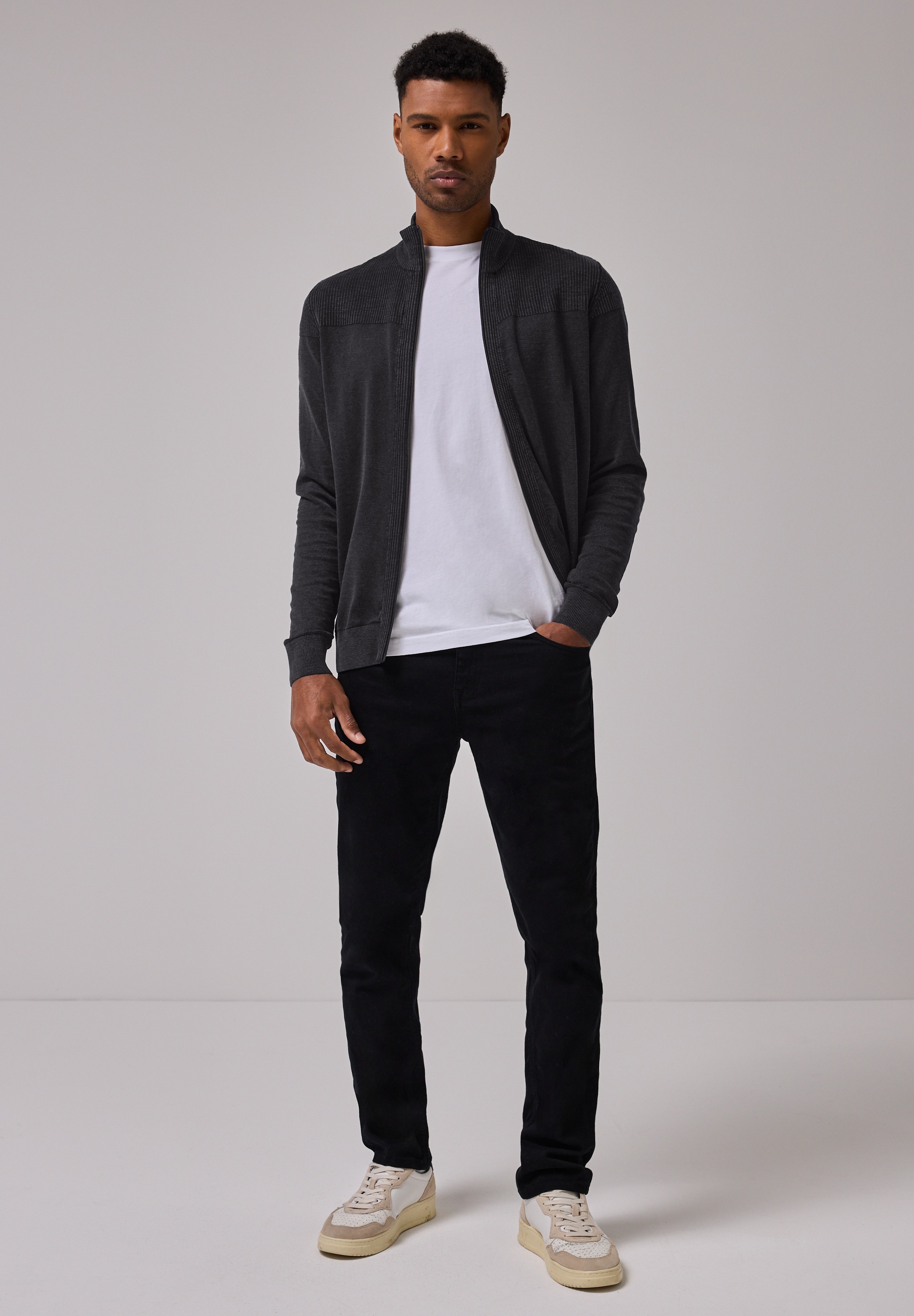 STREET ONE MEN Strickjacke, aus reiner Baumwolle