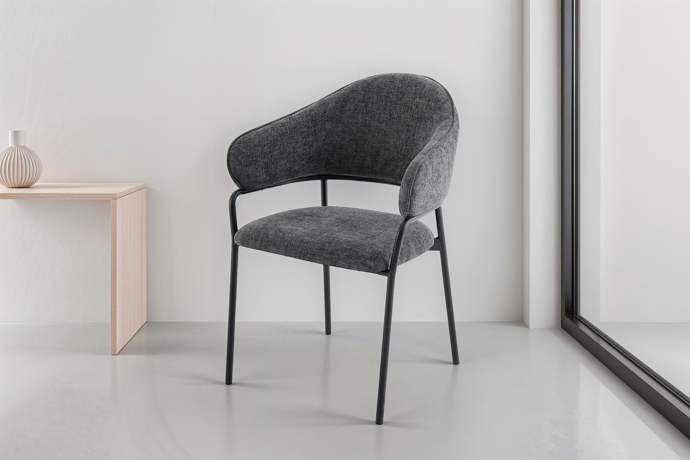 byLIVING Esszimmerstuhl "Curve" (Set) 2 Stk.moderner Stoff Stuhl mit gemütl günstig online kaufen