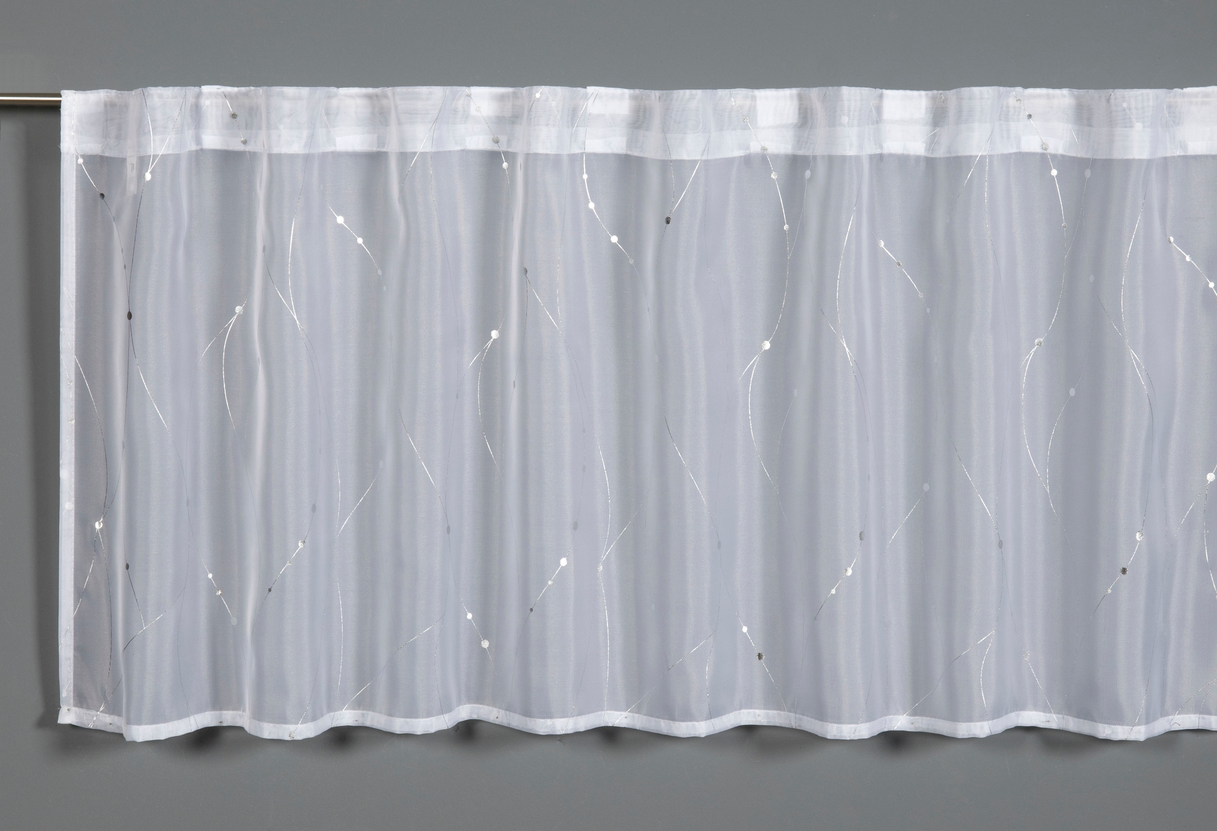 Gardine »Bistrogardine Voile Foilprint«, (1 St.), mit verdeckten Schlaufen