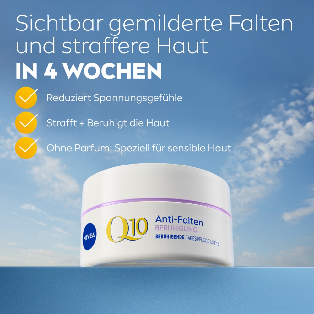 Nivea Tagescreme »Q10 ANTI-FALTEN BERUHIGUNG TAGESPFLEGE« reduziert Trockenheit, Spannung, Rötungen