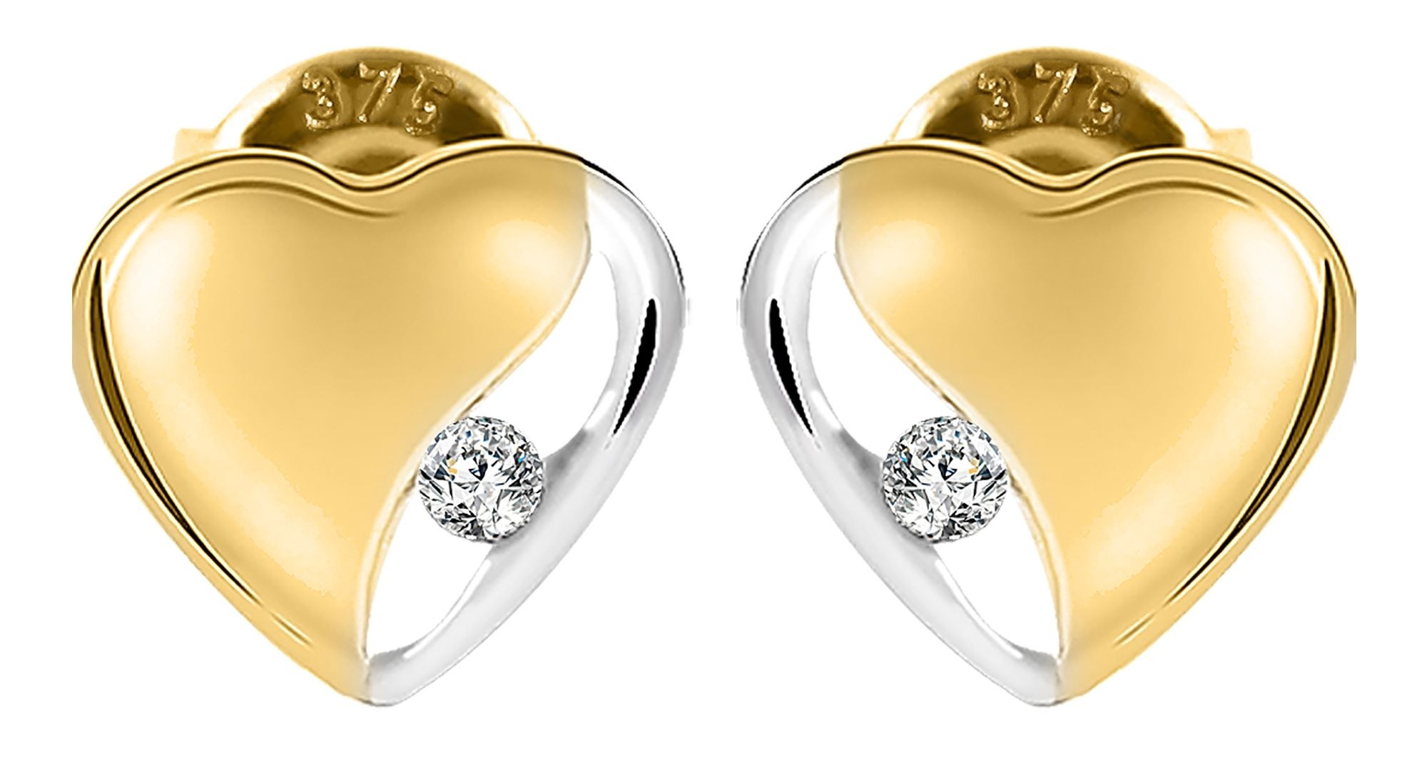 Adelia´s Paar Ohrhänger »Damen Ohrringe – Ohrstecker aus 375 Gold mit Zirkonia« Ideal zum Verschenken – schlicht und stilvoll