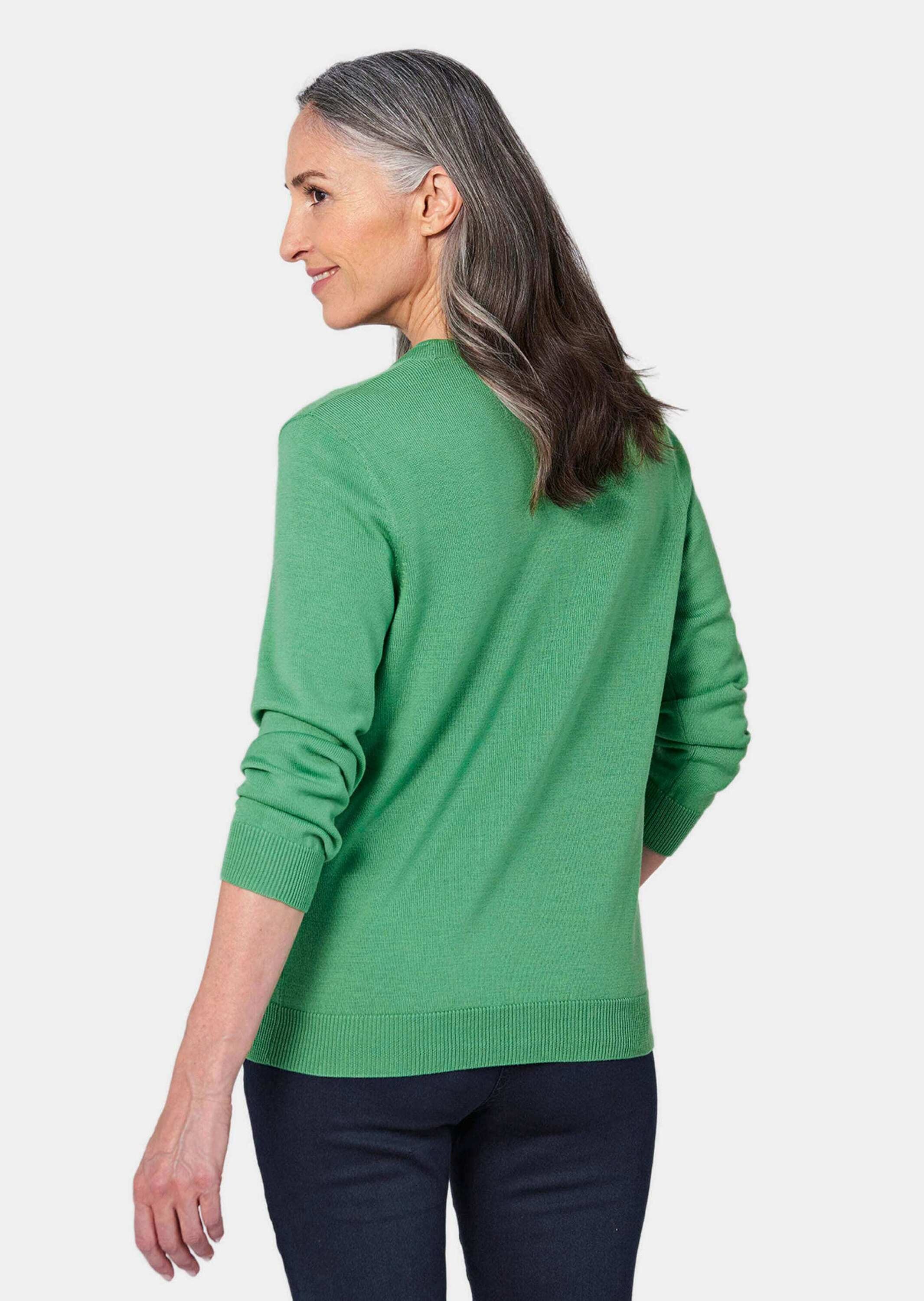 GOLDNER Strickpullover »Kurzgröße Strick-Twinset aus Merino-Schurwolle«