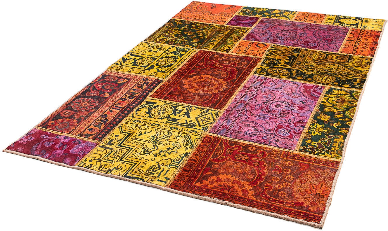 Wollteppich »Patchwork Patchwork 194 x 140 cm«, rechteckig, 8 mm Höhe, Handgeknüpft