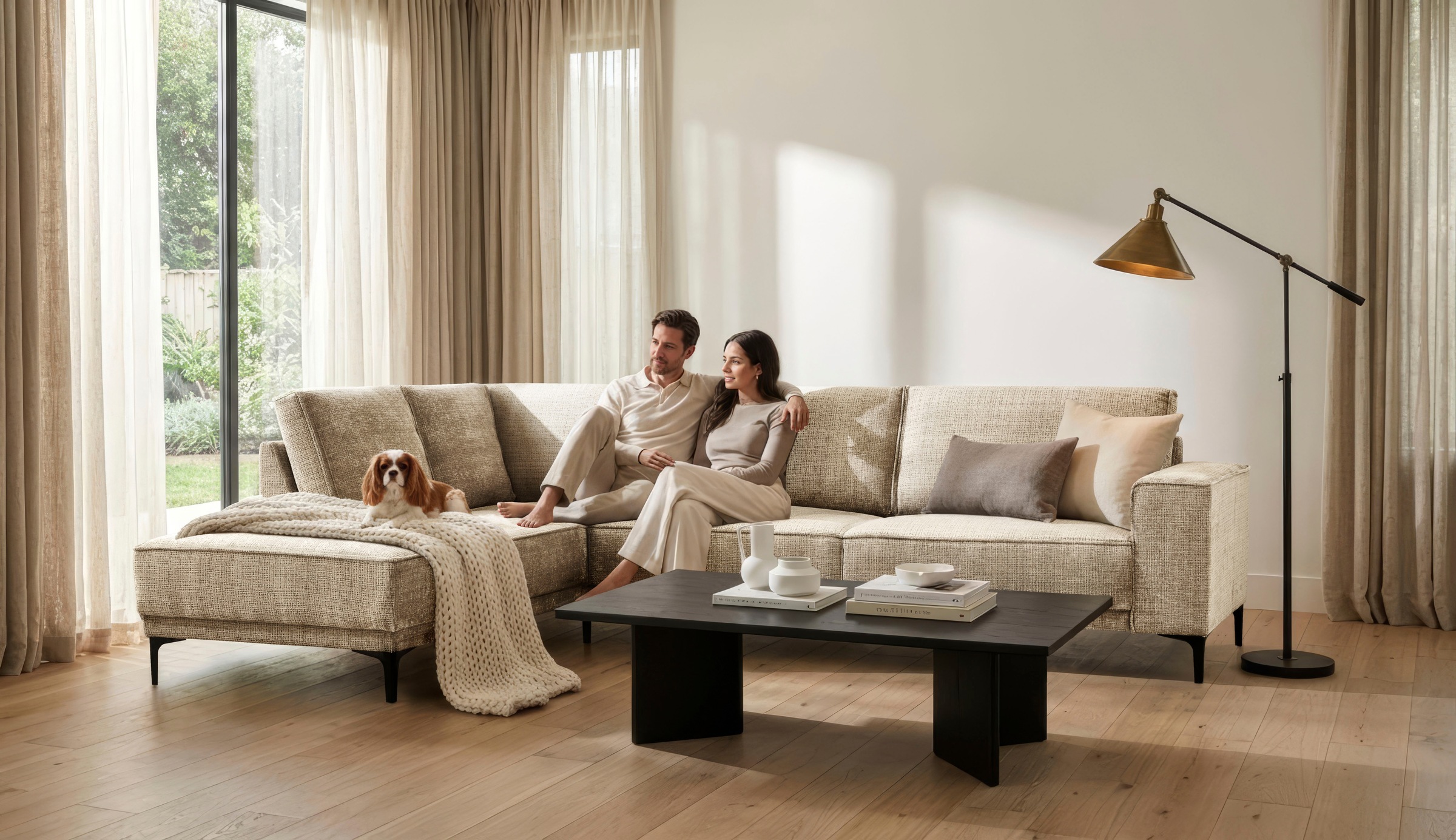 OTTO home Ecksofa "OLAND L-Form, B: 289 cm, Skandi-Design" Struktur, Flachg günstig online kaufen