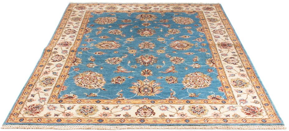 morgenland Orientteppich "Ziegler - 204 x 153 cm - hellblau", rechteckig, 6 mm Höhe, Wohnzimmer, Handgeknüpft, Einzelstü