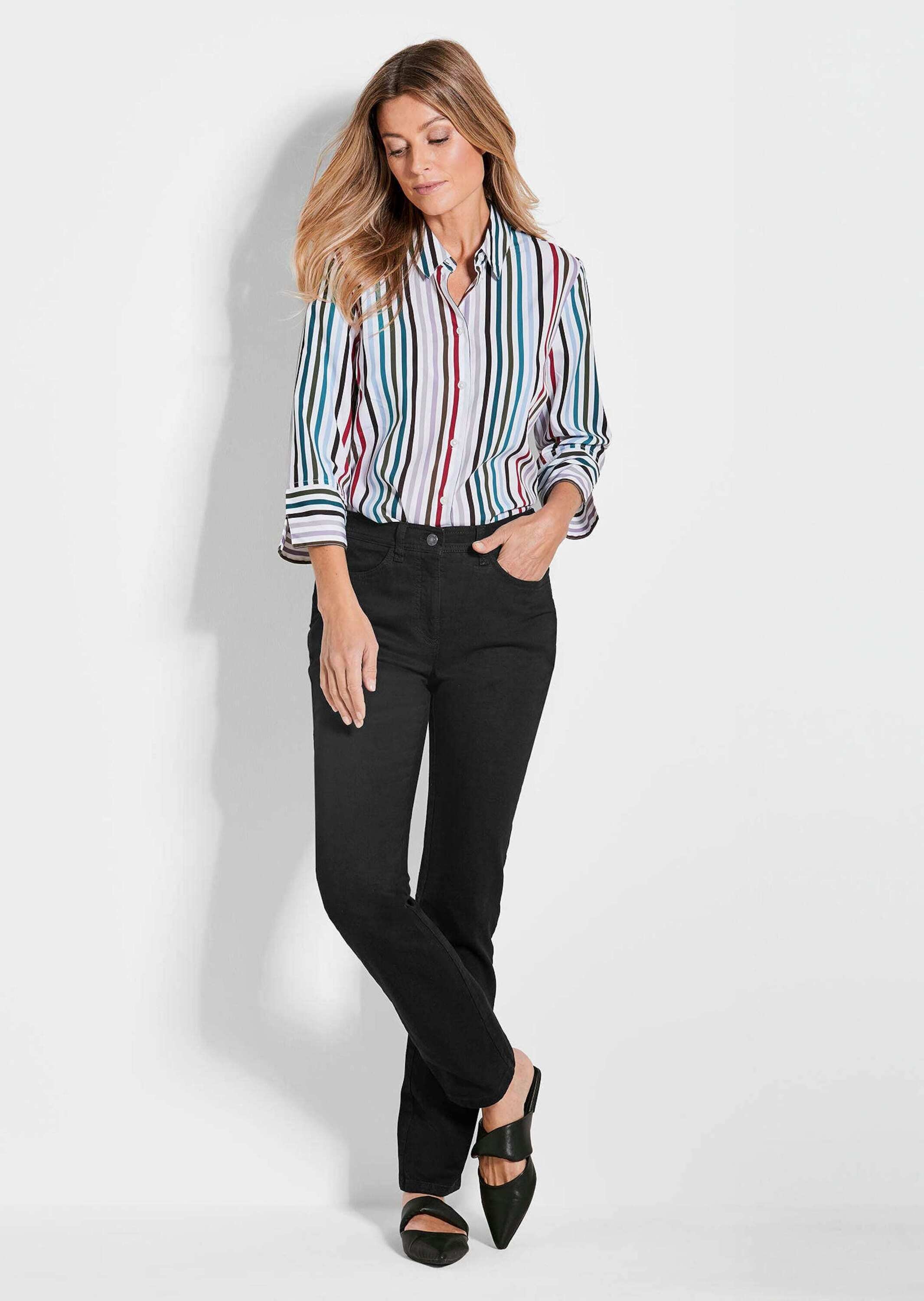 Regular-fit-Jeans GOLDNER "Kurzgröße Klassische Jeanshose Carla", Damen, Gr. 21, K-Gr, schwarz, Obermaterial: 78% Baumwolle CO. 20% Polyester PES. 2% Elasthan EL., Jeans 2