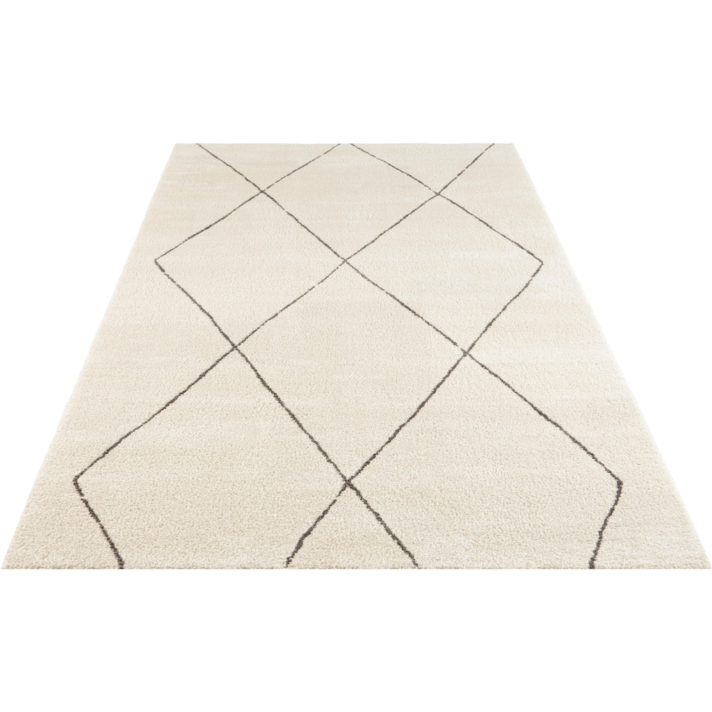 Wohnen Teppiche ELLE DECORATION Teppich »Massy«, rechteckig, 14 mm Höhe, Besonders weicher Kurzflor, Skandi Look, leichte Relief