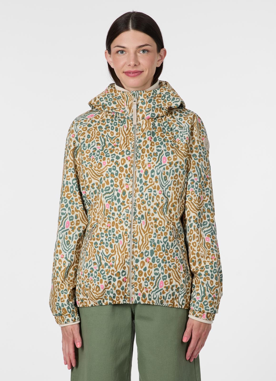 Outdoorjacke RAGWEAR "DIZZIE PRINT", Gr. XL, ecru, Web, Obermaterial: 100% Polyester, bedruckt, normal, Jacken Outdoorjacke