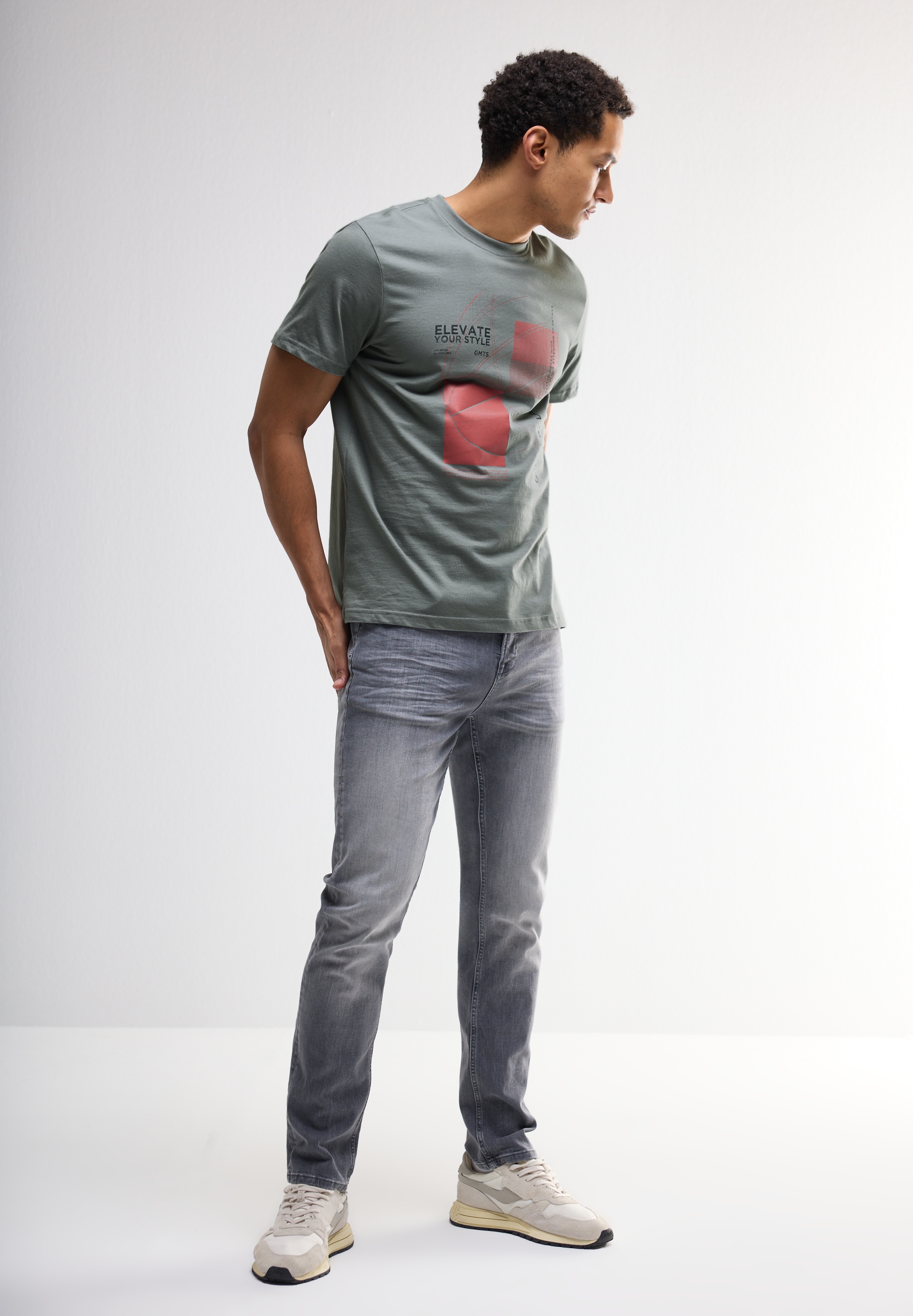 STREET ONE MEN T-Shirt, aus reiner Baumwolle