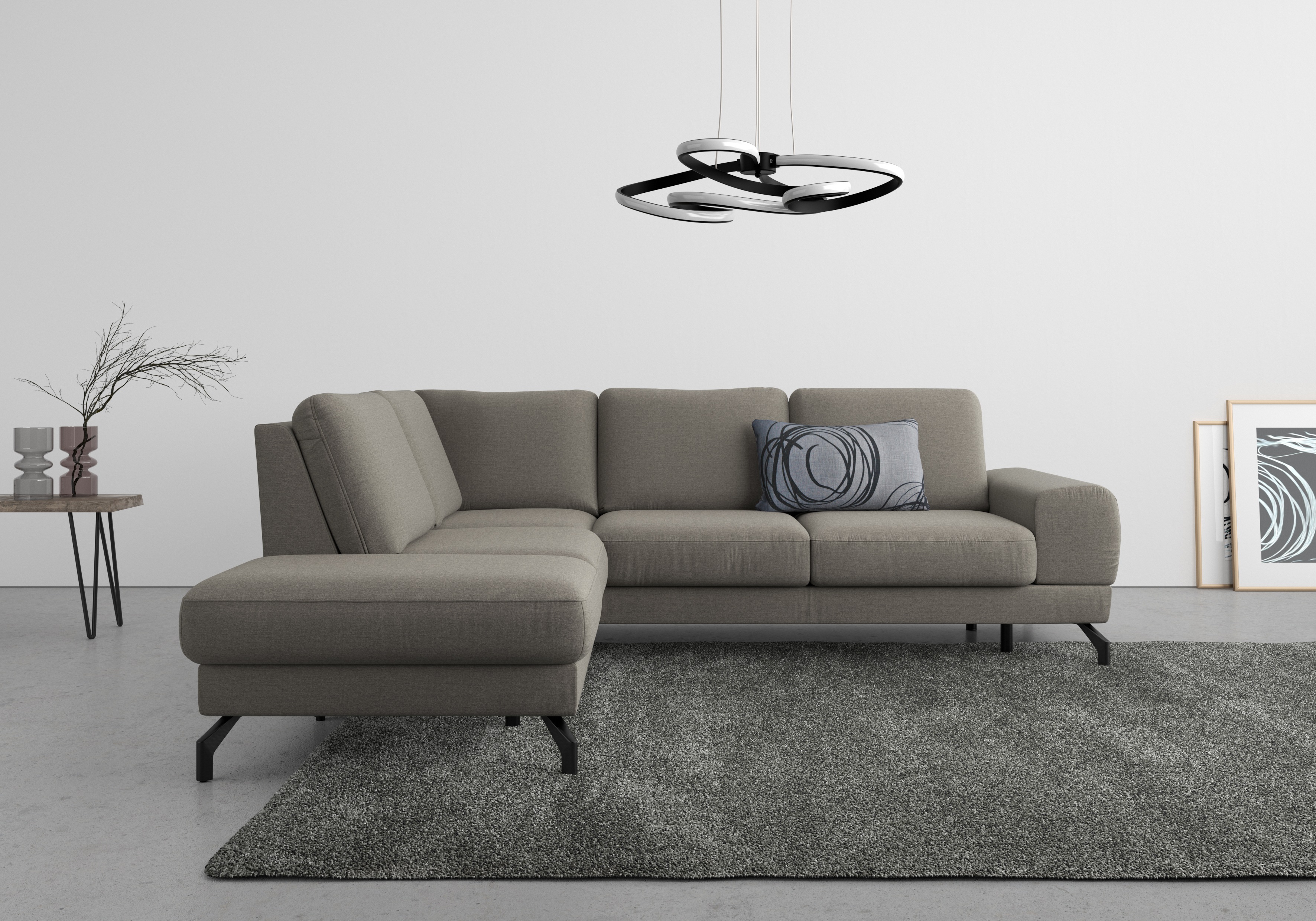 Thumbnail - sit&more Ecksofa "Cinturo L-Form" inklusive Sitztiefenverstellung und Federkern, Sitzhöhe 45 cm