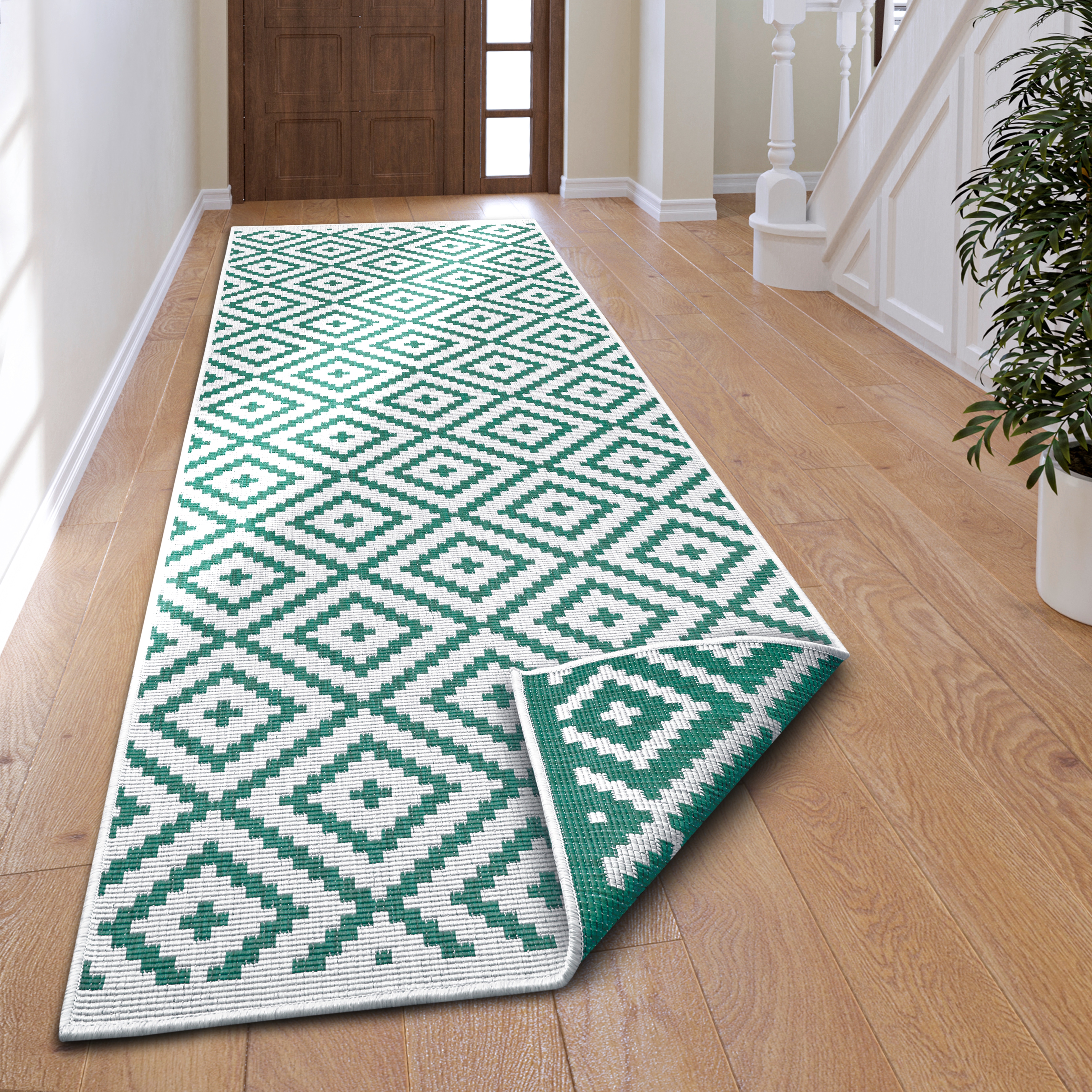 OTTO home Teppich "Ronda Wendeteppich" rechteckig 5 mm Höhe Sisal-Optik, Flachgewebe, In- und Outdoor, geometrisches Boho Design