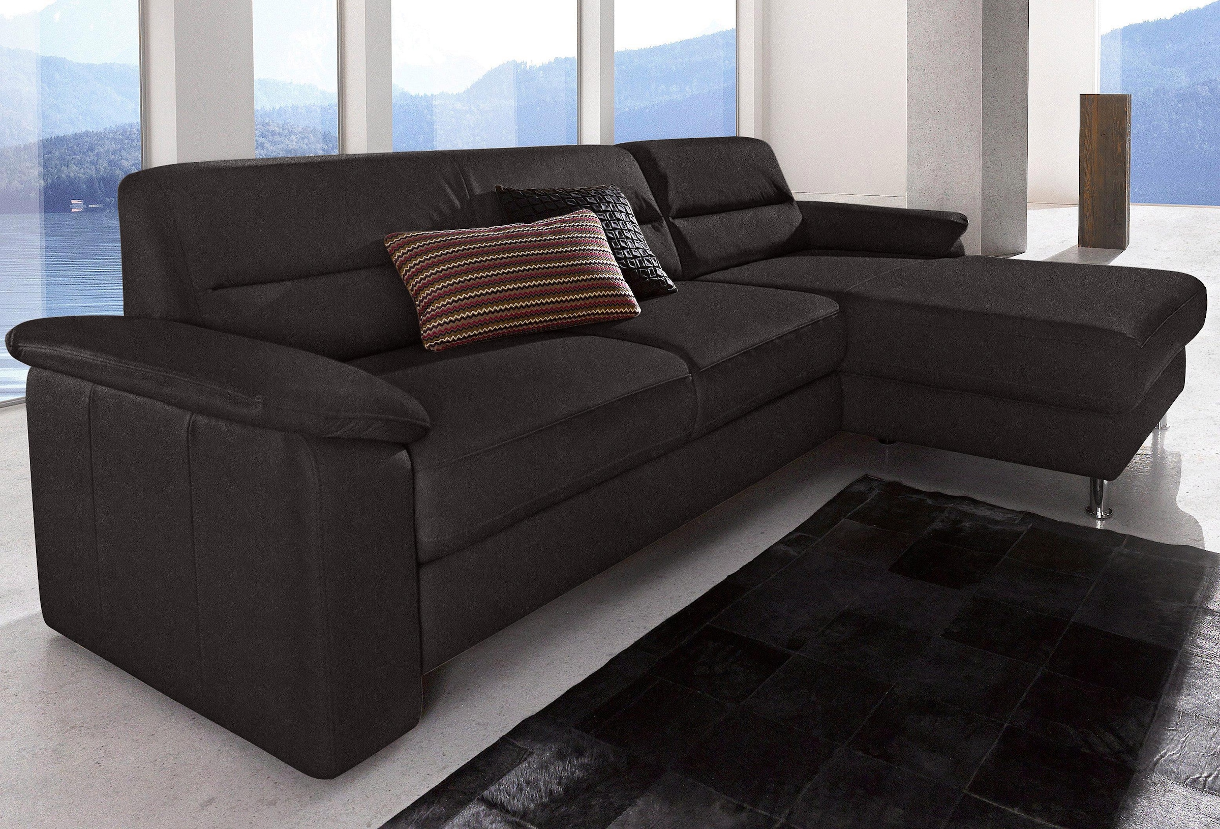 sit&more Ecksofa "Ascara L-Form", inklusive Boxspring/Federkern-Polsterung, wahlweise mit Bettfunktion