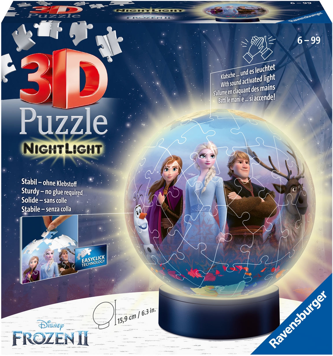 Puzzleball »Nachtlicht Disney Frozen II«, mit Leuchtsockel inkl. LEDs; FSC® - schützt...