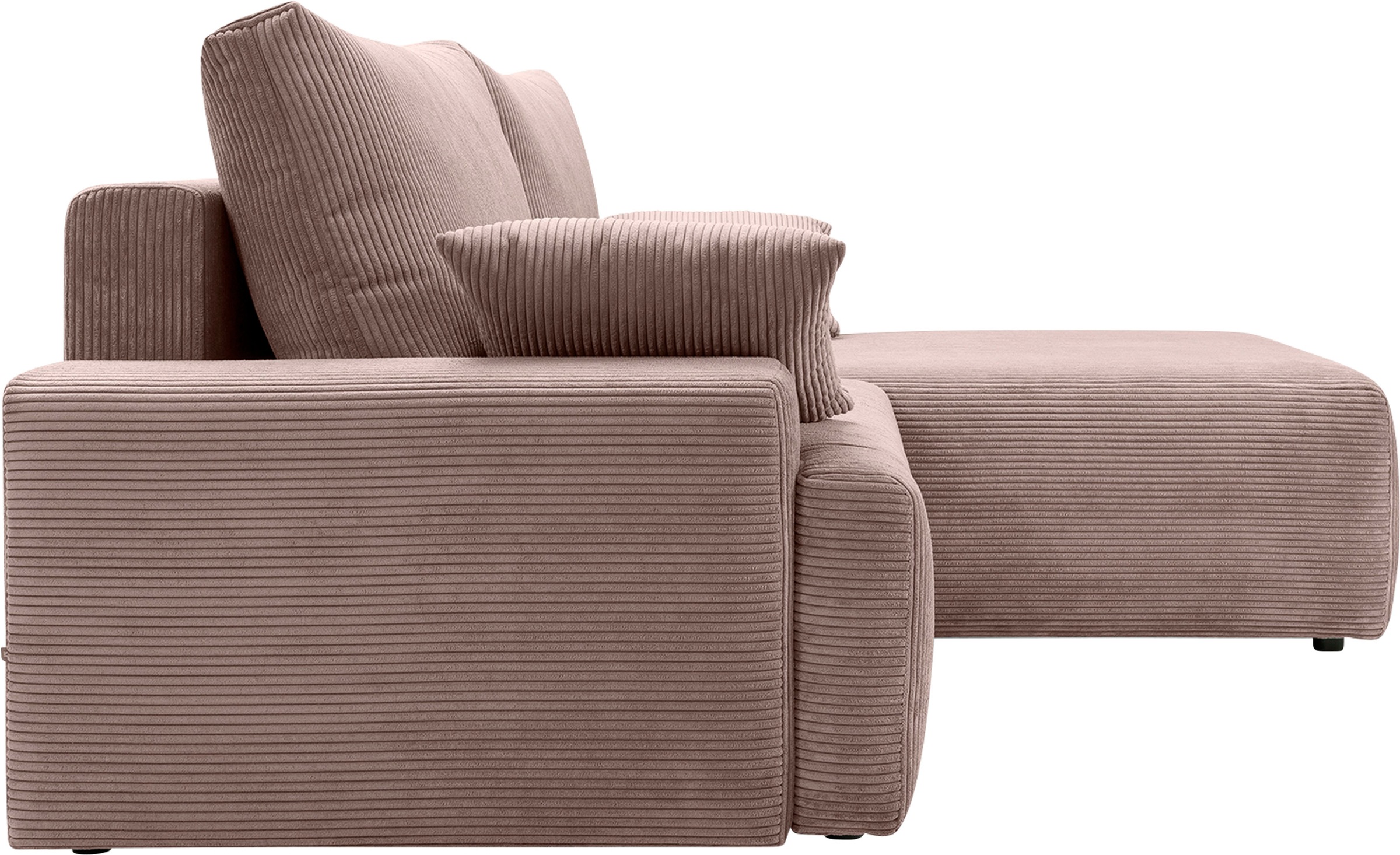 exxpo - sofa fashion Ecksofa »Orinoko, aktuelles Design und hoher Sitzkomfort, L-Form«, inkl. Bettfunktion und Bettkasten, schöne Farben im angesagten Cord