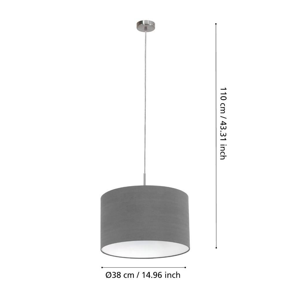 EGLO Hängeleuchte »PASTERI« E27 Hängelampe, Wohnzimmer, Esszimmer, Küche, Textilschirm, 110x38cm