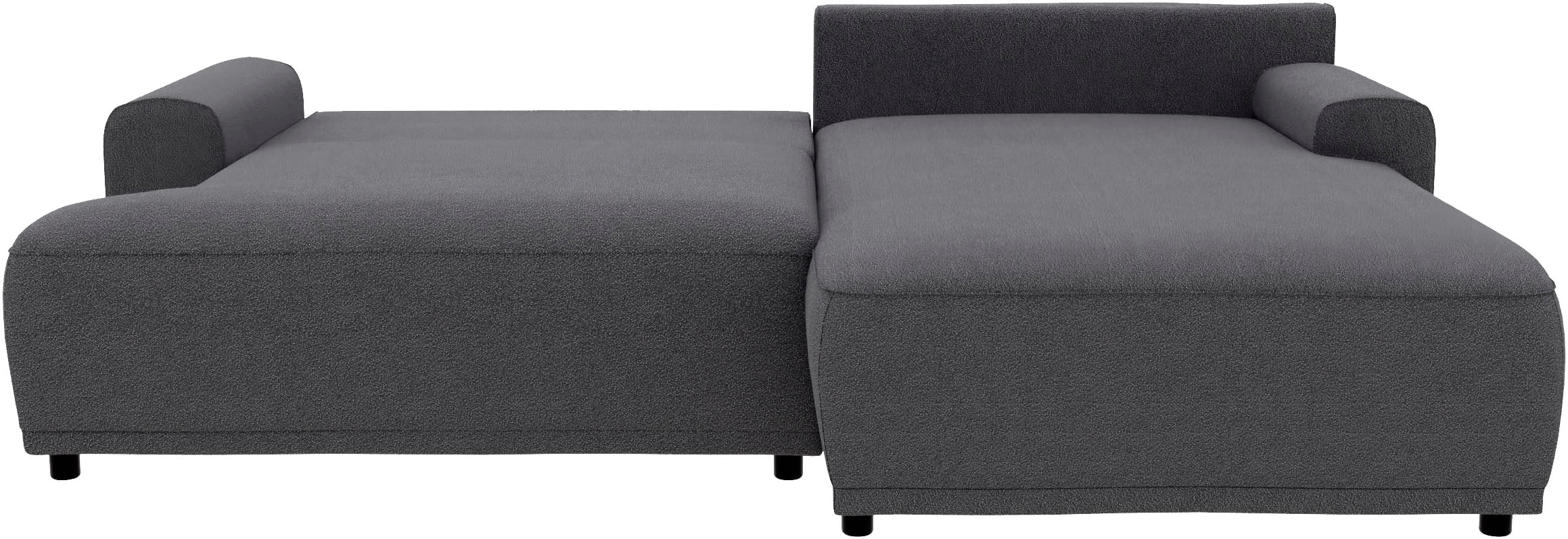 TRENDMANUFAKTUR Ecksofa »Fordon, Schlafsofa mit Bettkasten, Couch in L-Form, Breite 250 cm«, in Struktur fein LEO, haustierfreundlich, anthrazit, Recamiere rechts