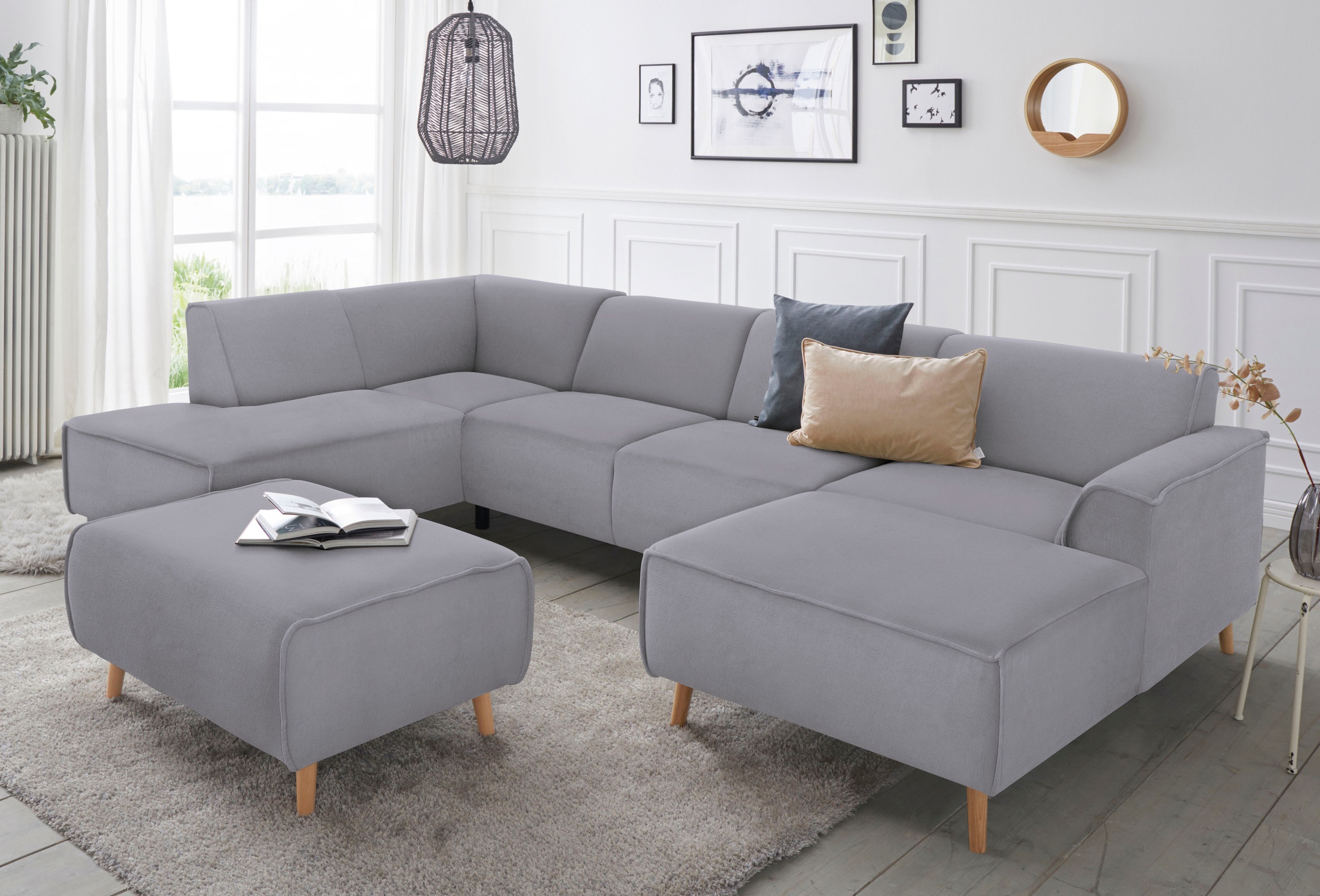 Home affaire Wohnlandschaft "Janek Scandic Design, elegant und zeitlos U-Fo günstig online kaufen