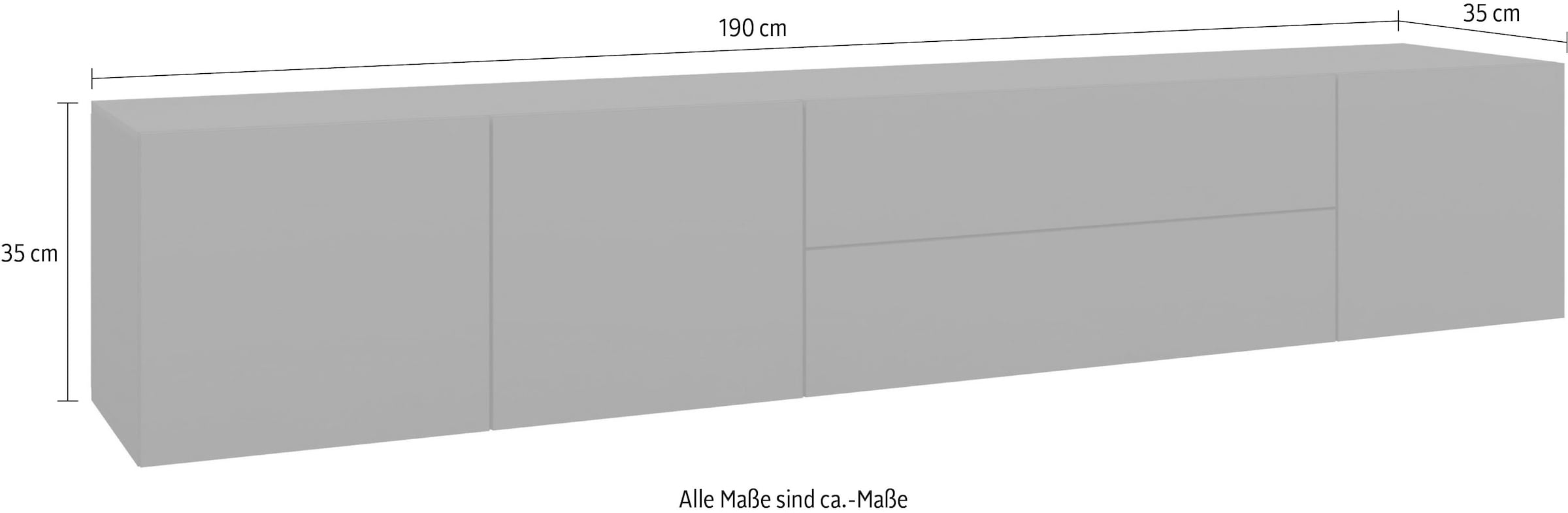 borchardt Möbel Lowboard »Sophia«, Breite 190 cm, stehend und hängend montierbar