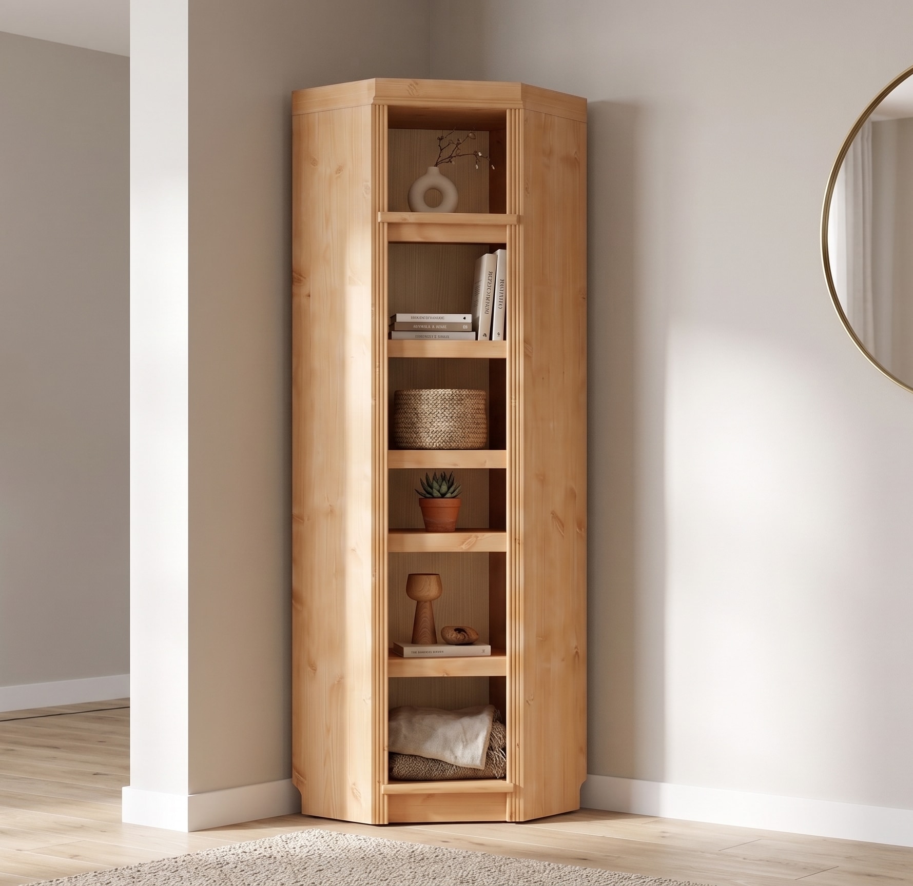 OTTO home Eckregal "Soeren Regal Höhe 220 cm, massive Kiefer, FSC-zertifiziert" passend für Regale Soeren mit einer Tiefe von 29 cm