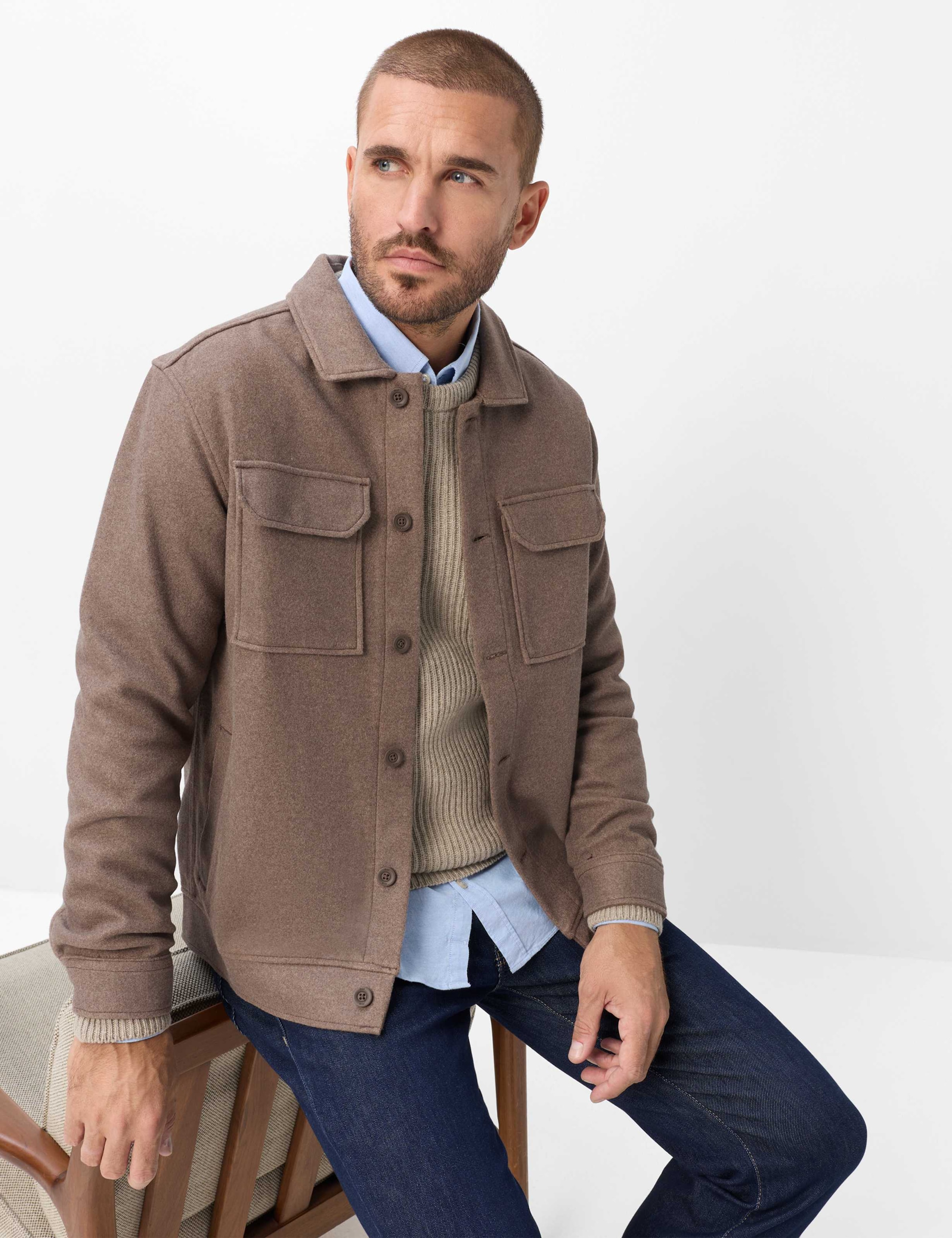 Brax Sweatjacke »Style SANTIAGO« Flanell: Overshirt im Viskosemix