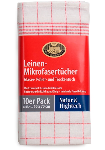 Geschirrtuch »Gläser und Poliertuch, Des. 60053, 50x70 cm«, (Set, 10 tlg.)