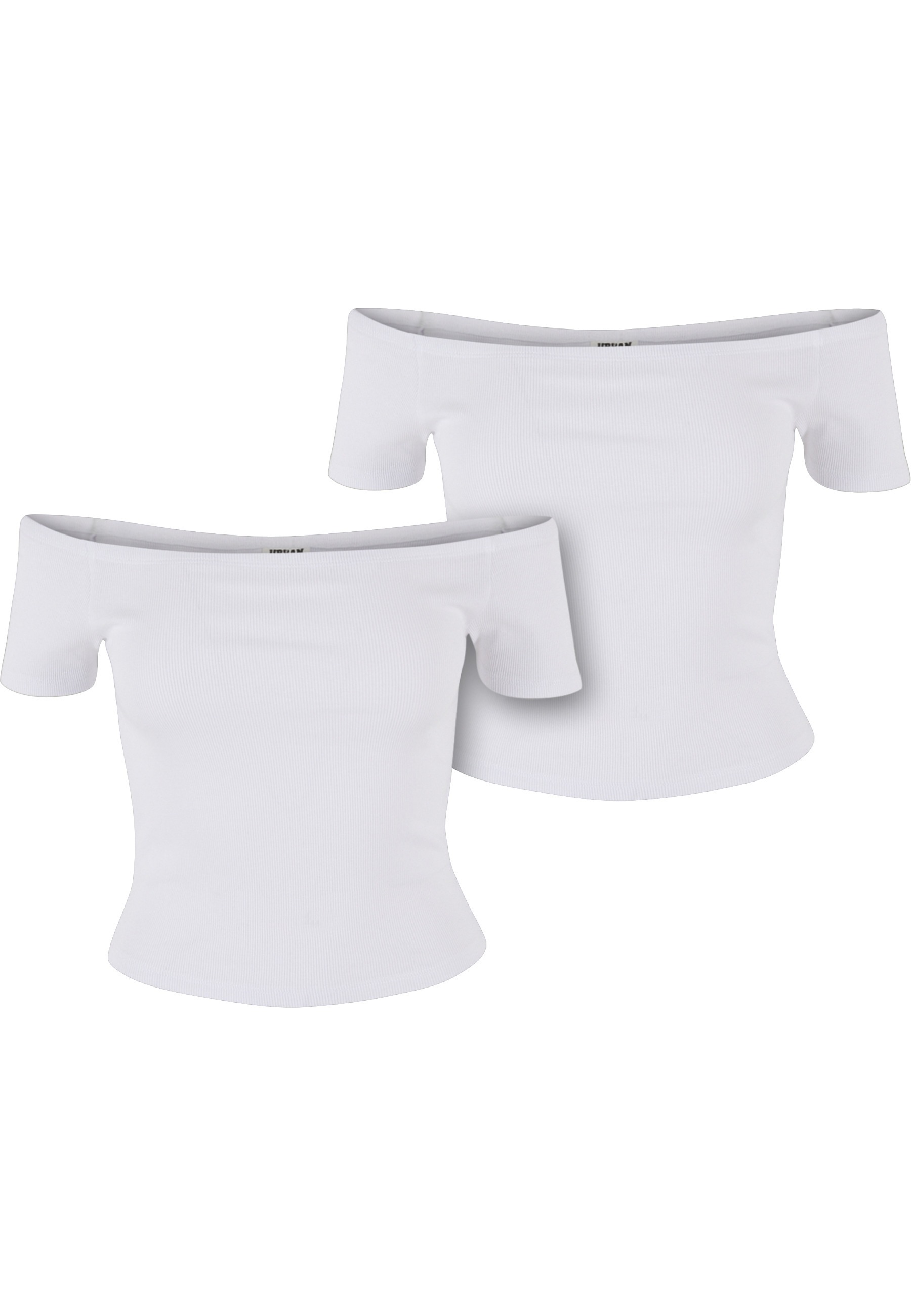 URBAN CLASSICS T-Shirt "Urban Classics Ladies Organic Off Shoulder Rib Tee 2-Pack" 1