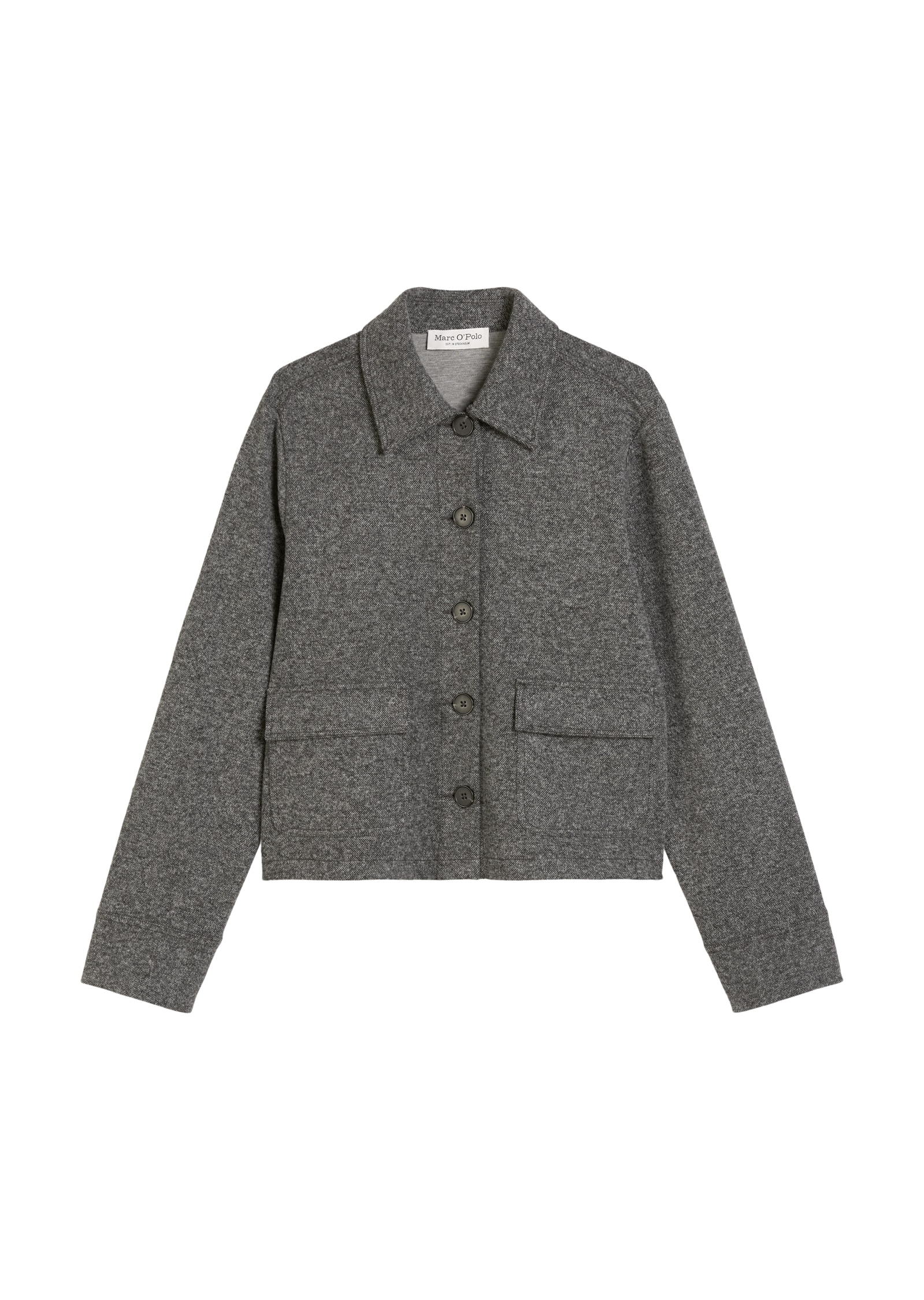 Marc O'Polo Kurzjacke, Tweed-Jerseyjacke regular fit aus Organic Cotton-Mix