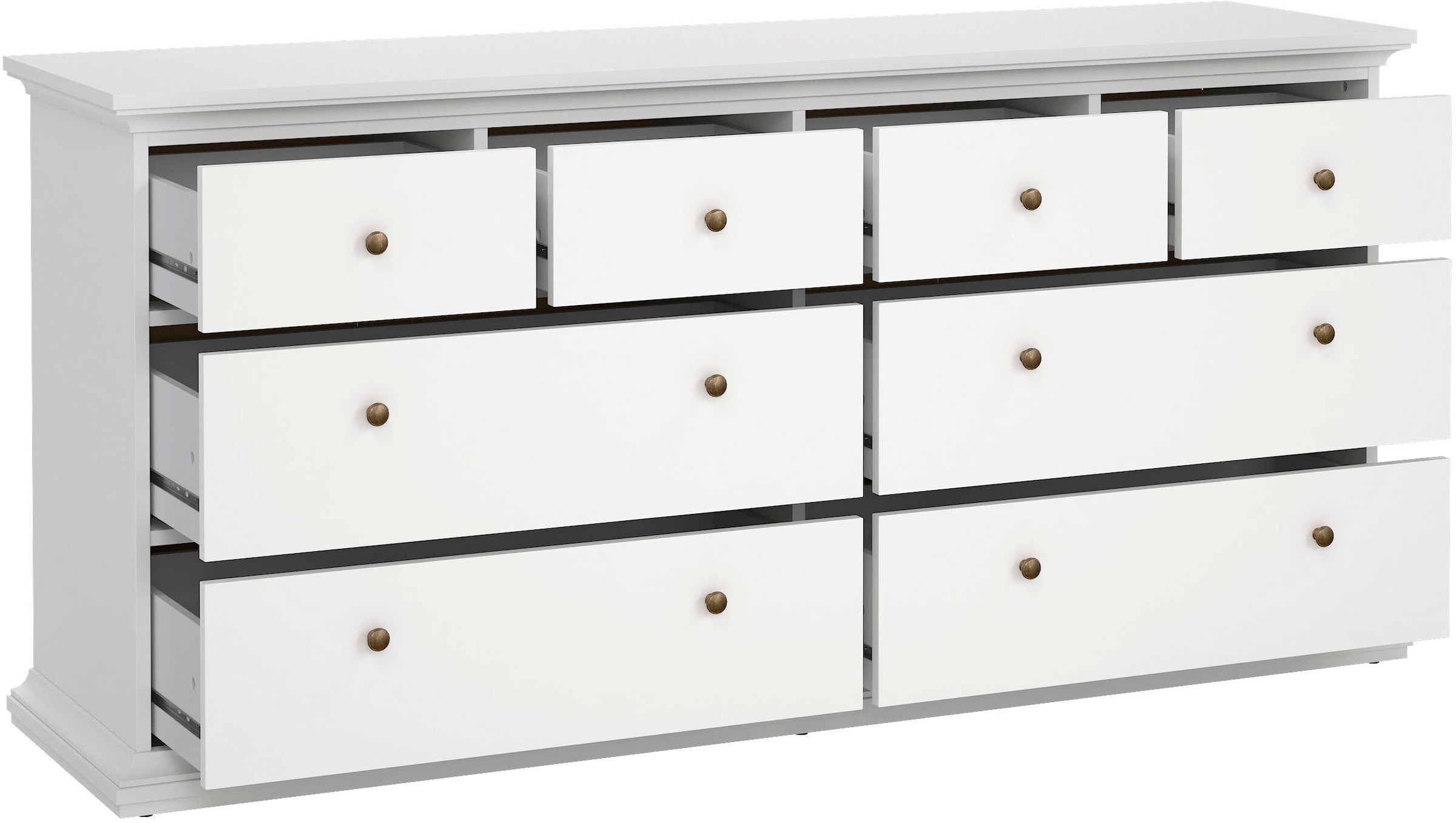 Home affaire Kommode »Paris, Aufbewahrung, Schubladenschrank, Stauraum«, mit 8 Schubladen, Breite 184 cm, Höhe 87 cm