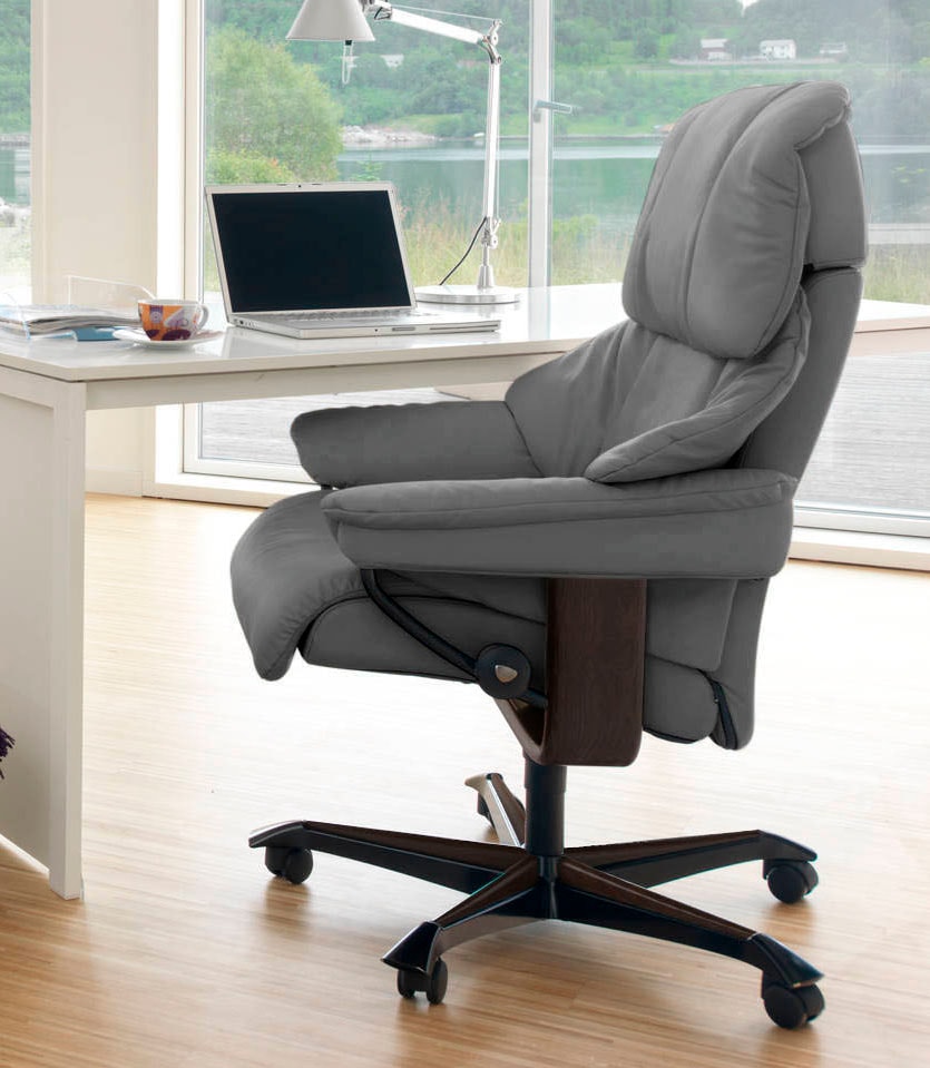 Stressless Relaxsessel "Reno", mit Home Office Base, Größe M, Gestell Braun günstig online kaufen