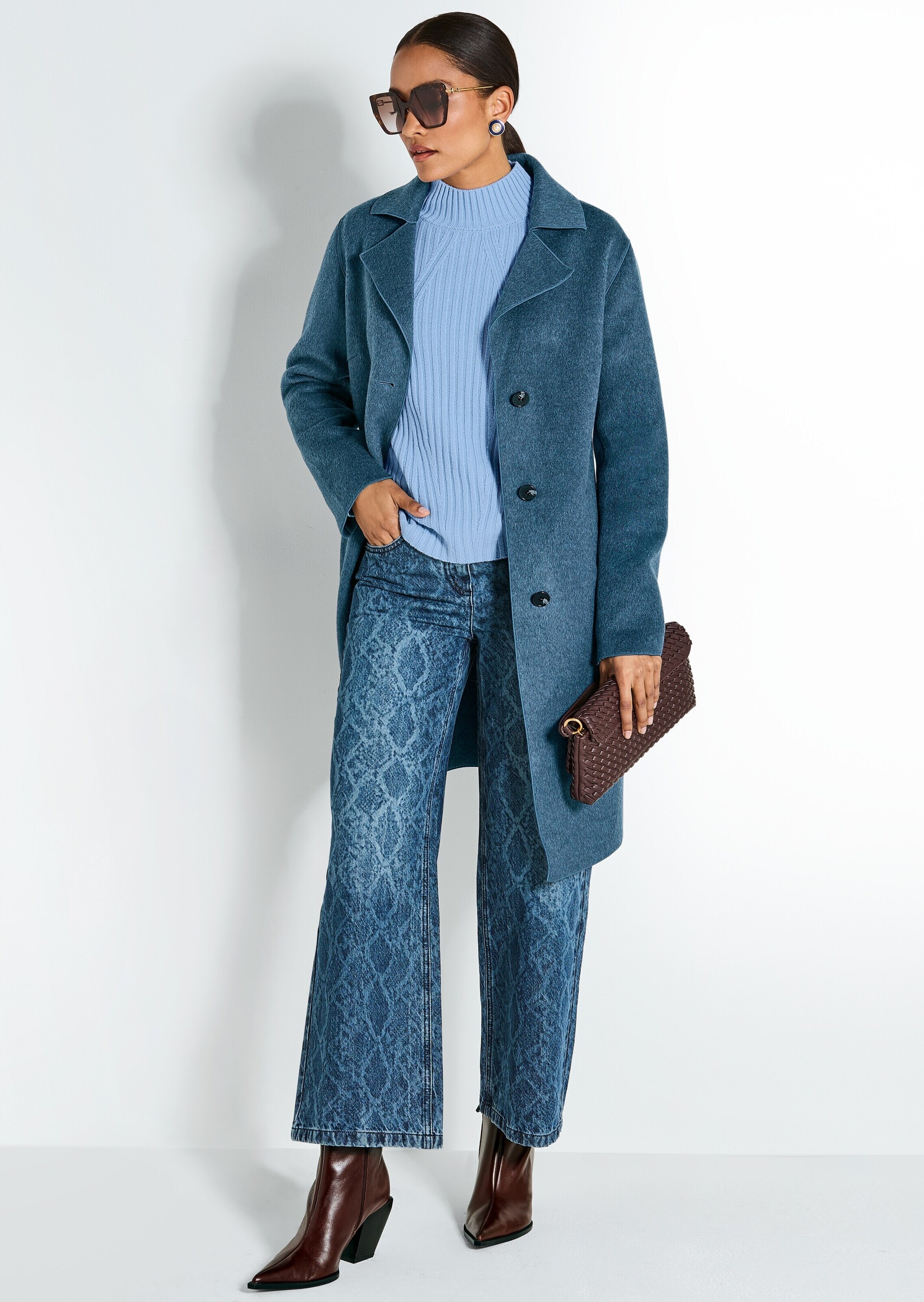 MADELEINE Regular-fit-Jeans »Culotte-Jeans Culotte-Jeans mit Ornament-Print«