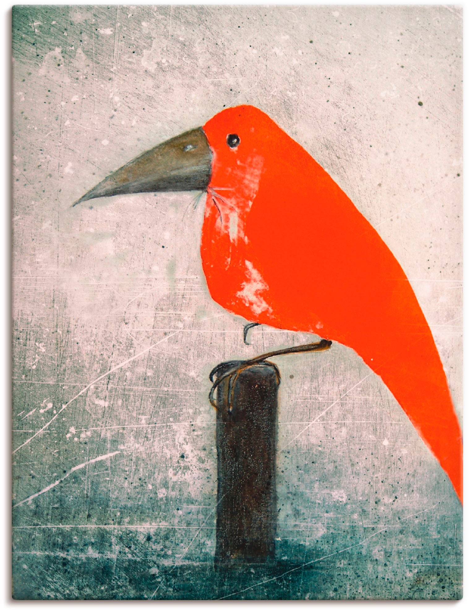 Artland Wandbild "Der Rote Vogel", Vögel, (1 St.), als Leinwandbild, Poster in verschied. Größen