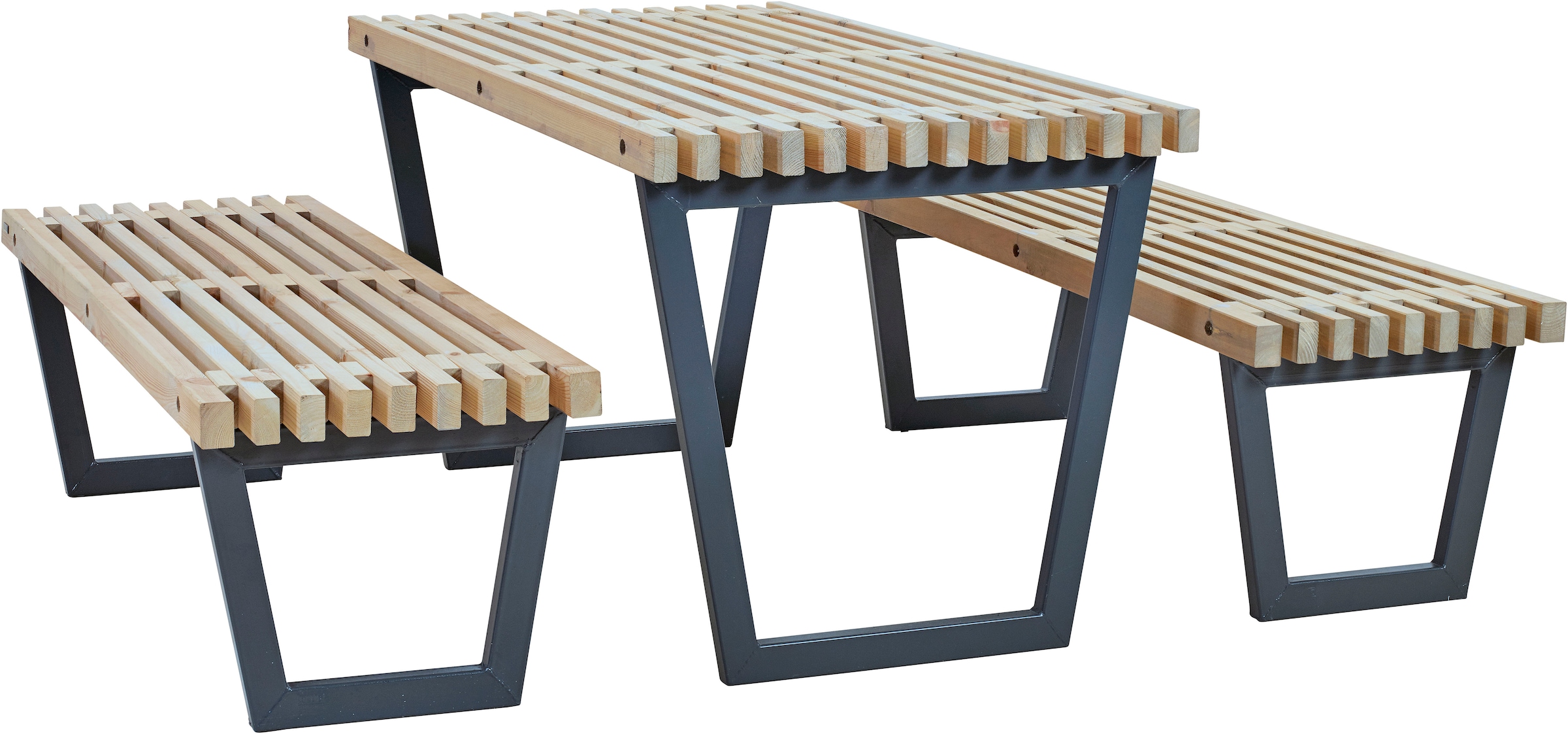 Gartenlounge-Set »»Siesta« Möbelset«, (3 tlg.), bestehend aus: Tisch und 2 Bänke
