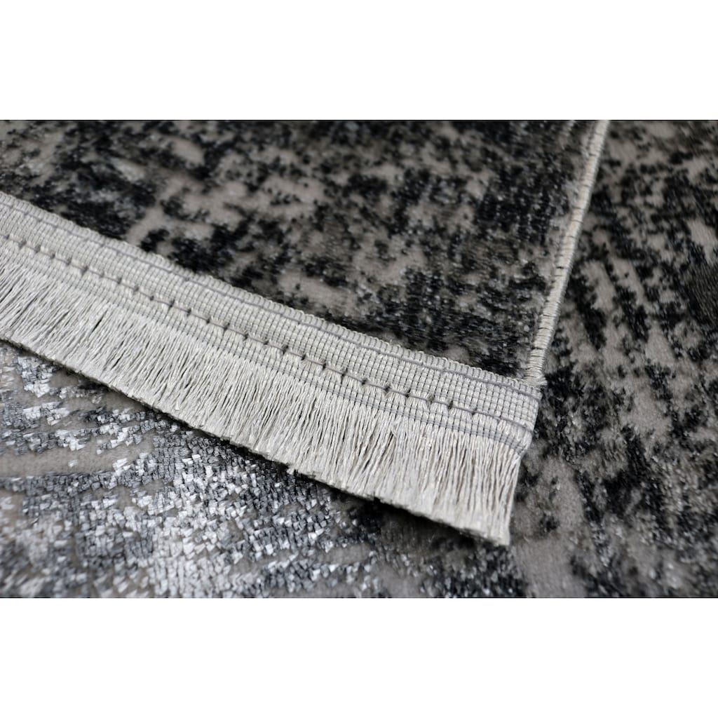 RESITAL The Voice of Carpet Teppich »Lucca 6041«, rechteckig, Kurzflor, modernes Design, leichter Glanzeffekt, mit Fransen