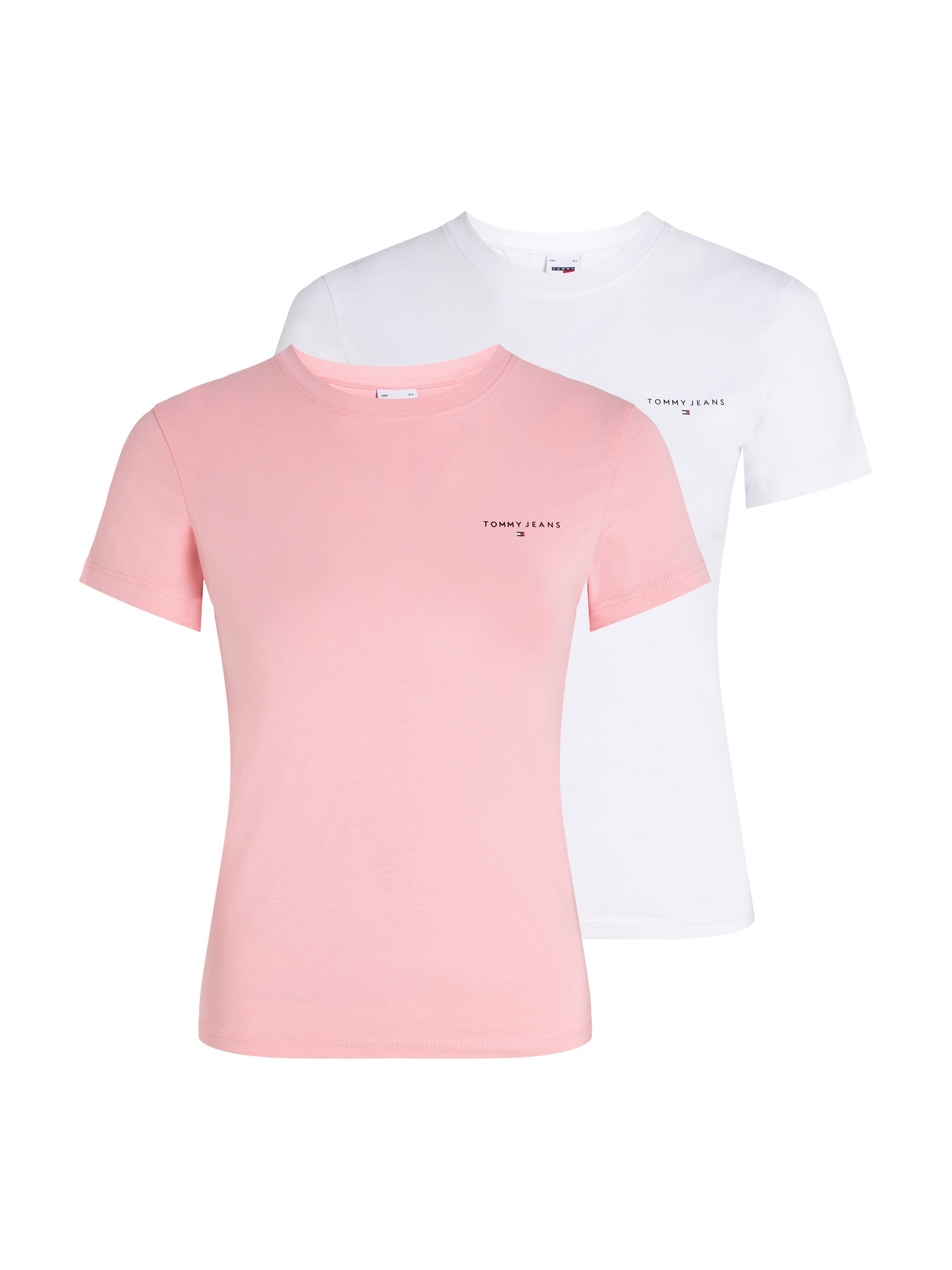 Tommy Jeans T-Shirt "Tjw 2Pack Slim Linear Tee", mit Logoschriftzug, in Uni günstig online kaufen