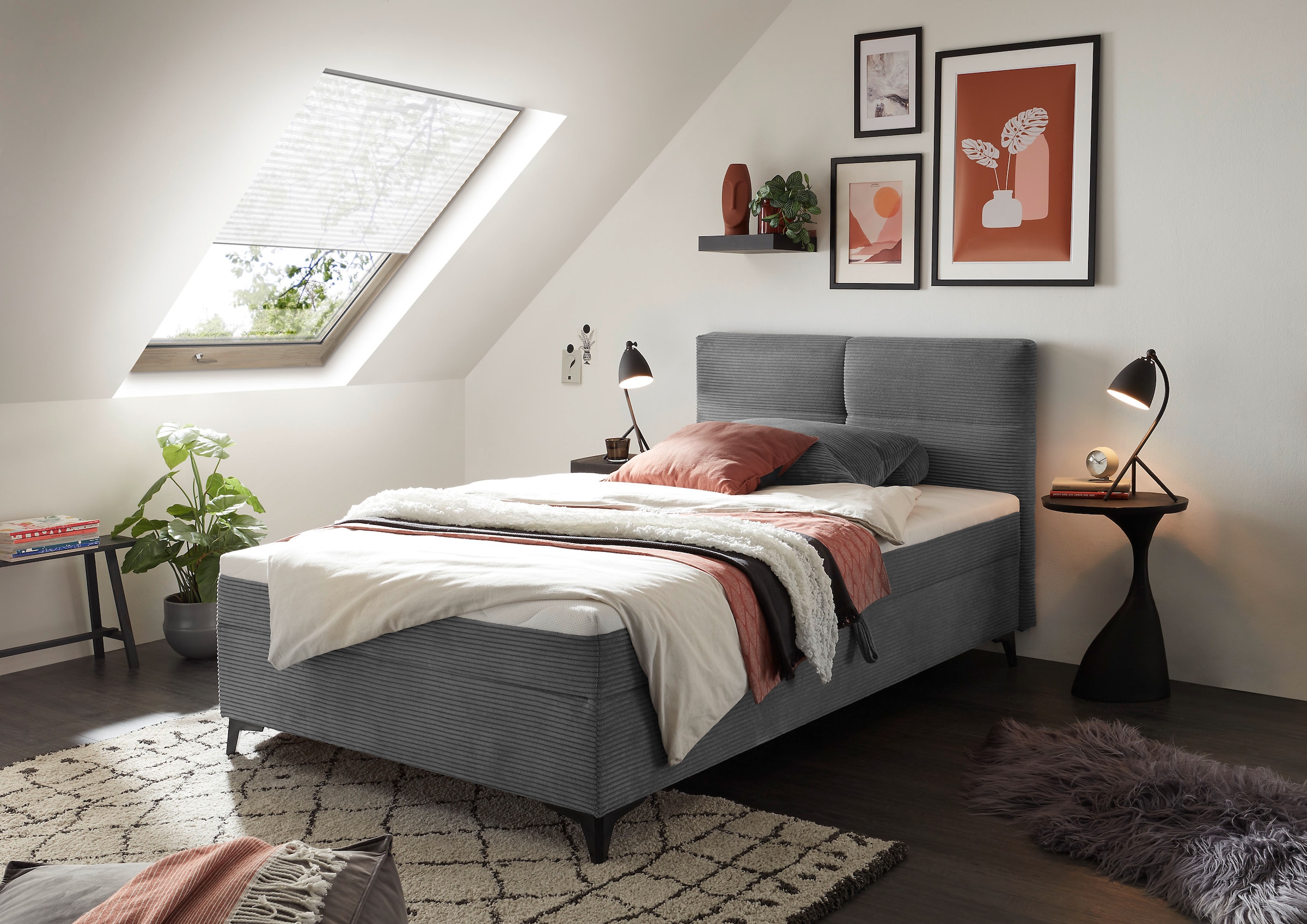 ED EXCITING DESIGN Boxbett "Andon", mit Bettkasten, integrierter Topper, un günstig online kaufen