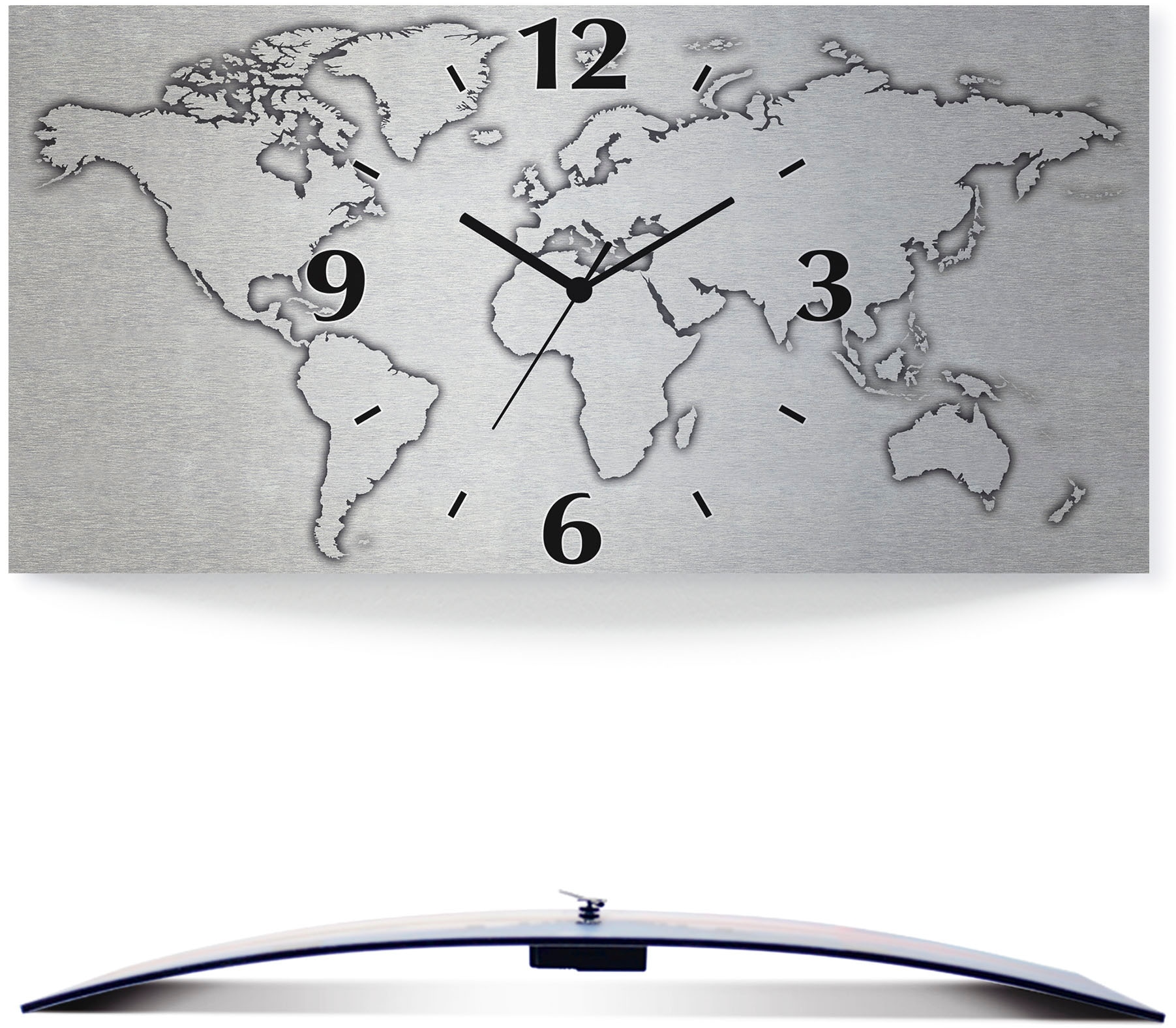 Artland Wanduhr "Weltkarte" wahlweise mit Quarz- oder Funkuhrwerk, lautlos günstig online kaufen