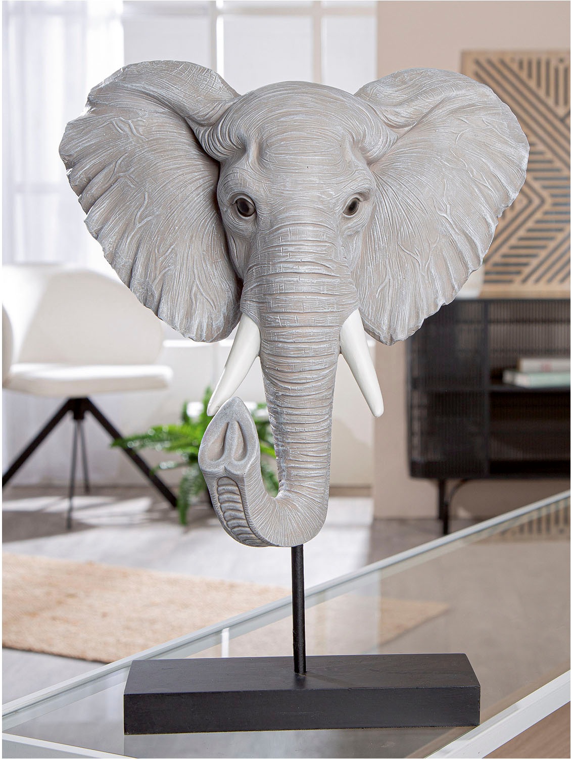 GILDE Tierfigur "Skulptur Elefant Ringo grau H. 42 cm" günstig online kaufen