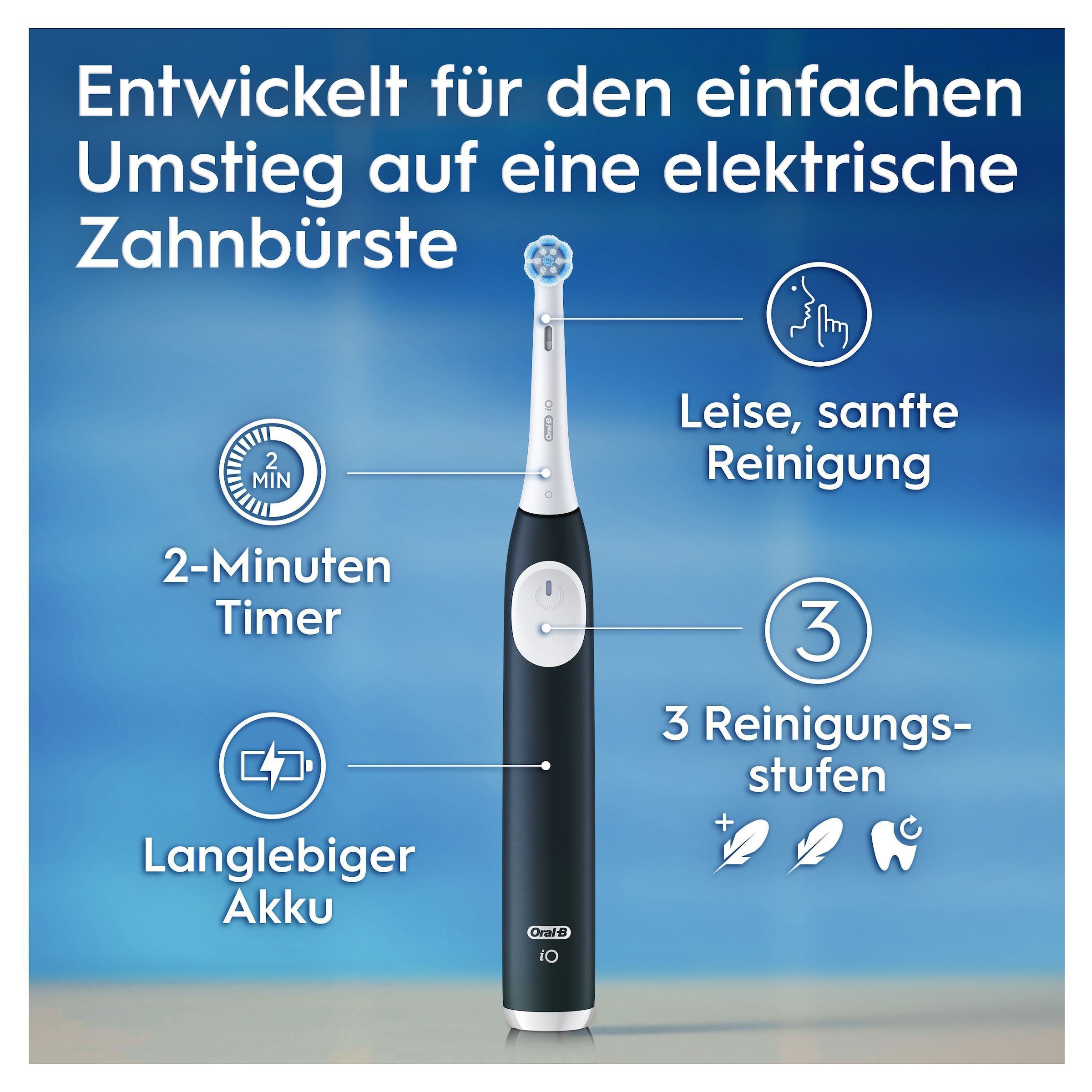 Oral-B Elektrische Zahnbürste »iO Series 2«, 1 St. Aufsteckbürsten, für die sanfte Reinigung