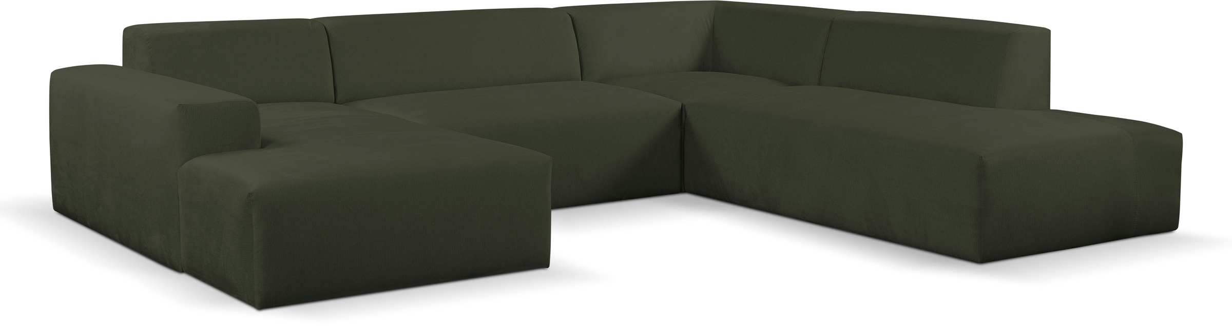 WERK2 Wohnlandschaft »Zeus U-Form«, Curvy Trend Wohnlandschaft mit urbaner Optik auch in weichem Cord